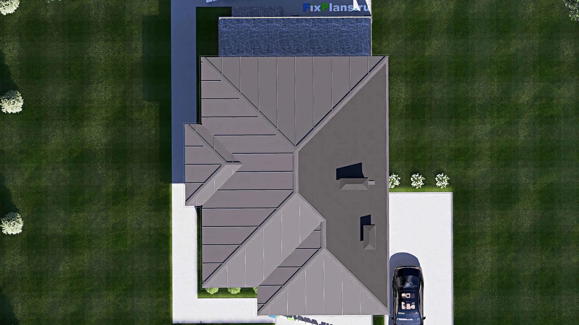 F-17576 - Проект двухэтажного дома 11 на 17, площадью 270 м² с террасой, балконом и 6 спальнями