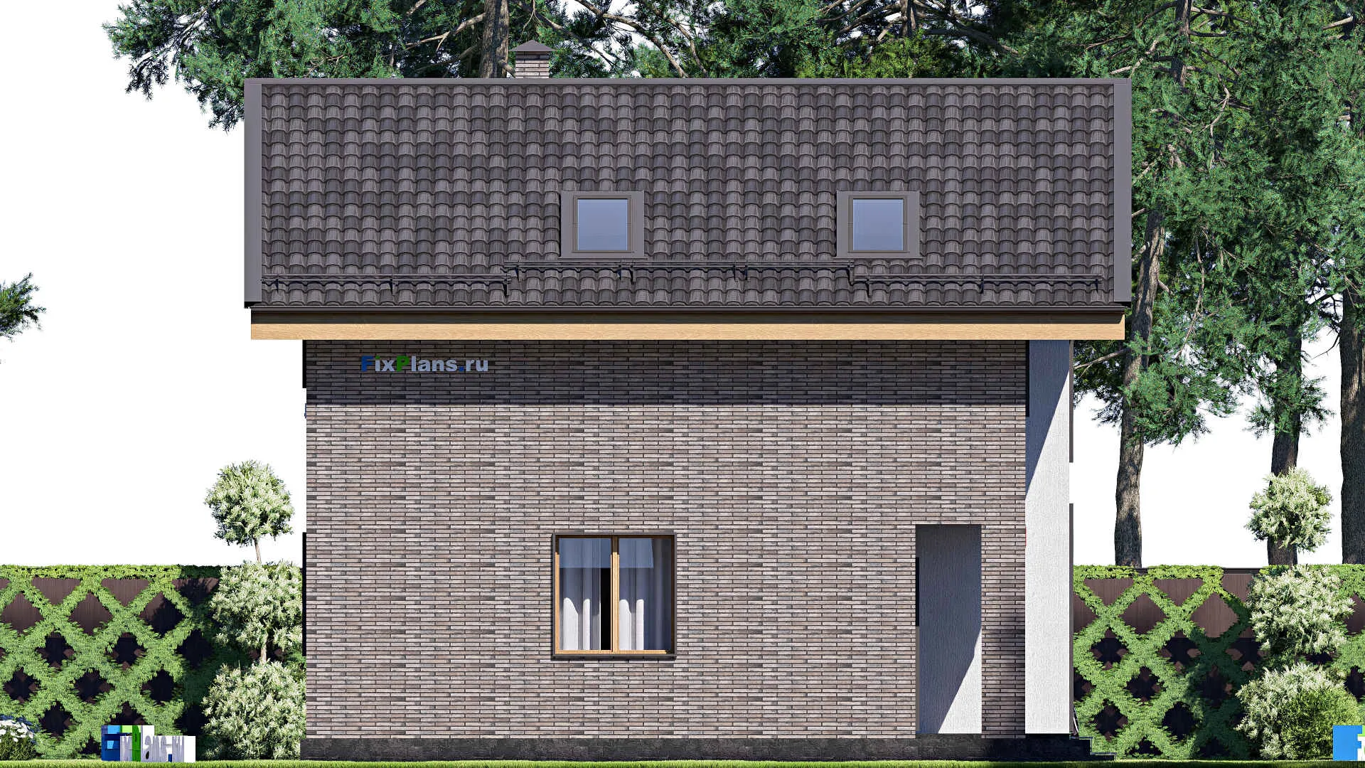 F-20834 - Проект дома с мансардой 10 на 13, площадью 160 м² с террасой и 4 спальнями