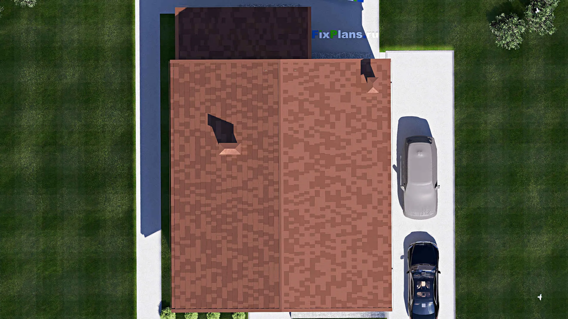 F-17945 - Проект дома с мансардой 12 на 18, площадью 220 м² с террасой и 5 спальнями