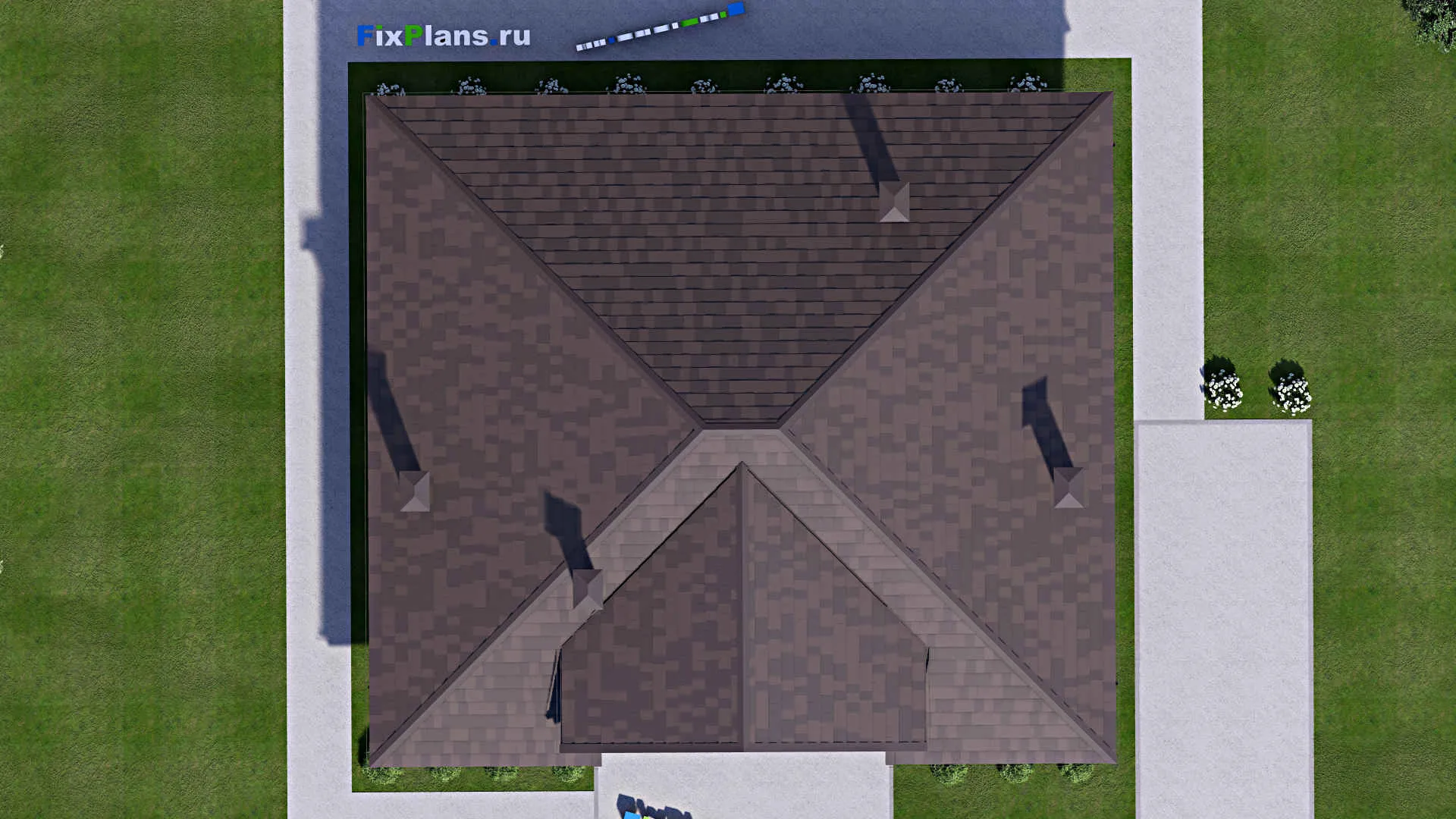 F-13625 - Планы дома с мансардой 14 на 16, площадью 230 м² с балконом и 4 спальнями