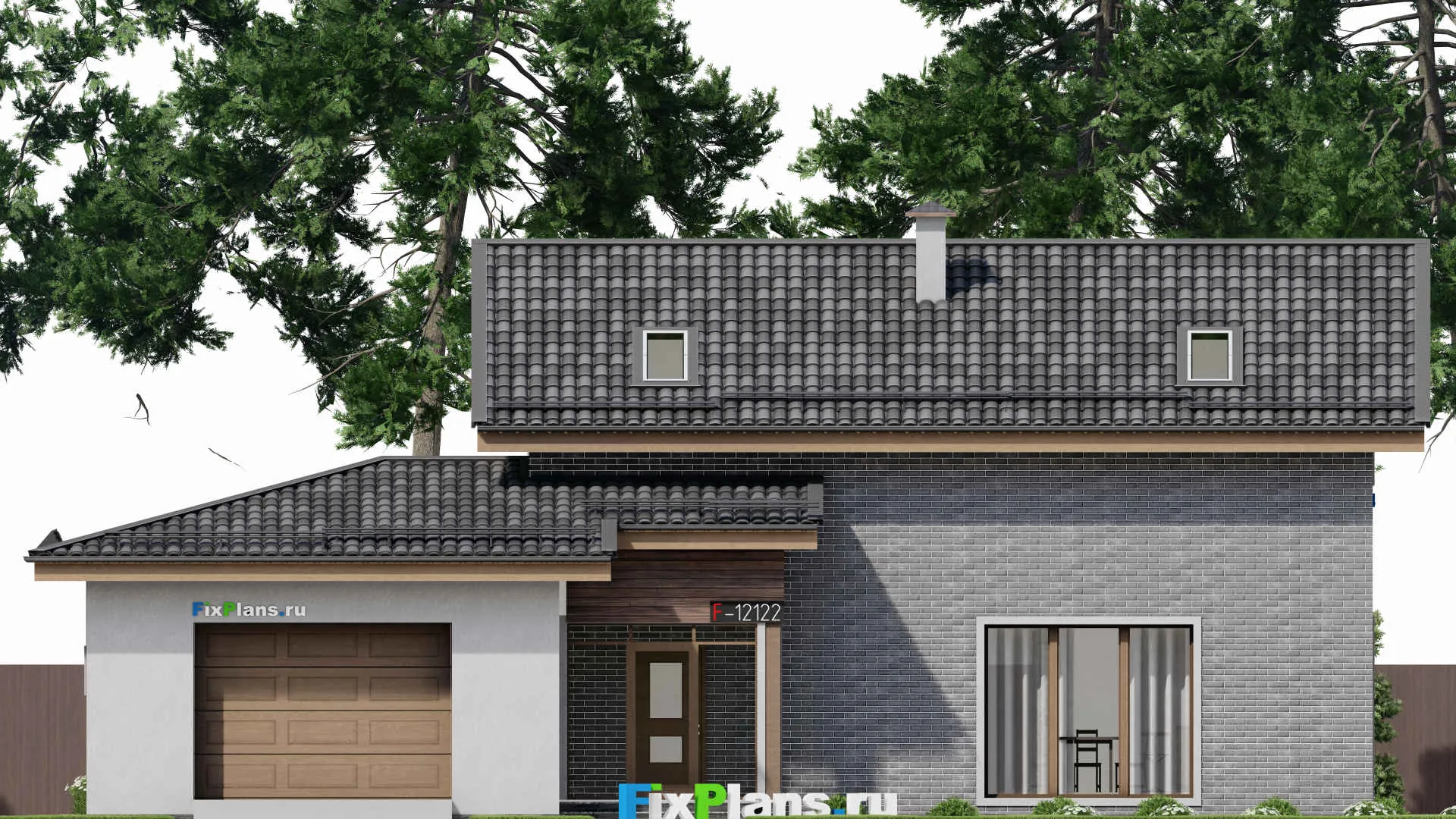 F-12122 - Проект дома с мансардой 13 на 18, площадью 200 м² с 4 спальнями