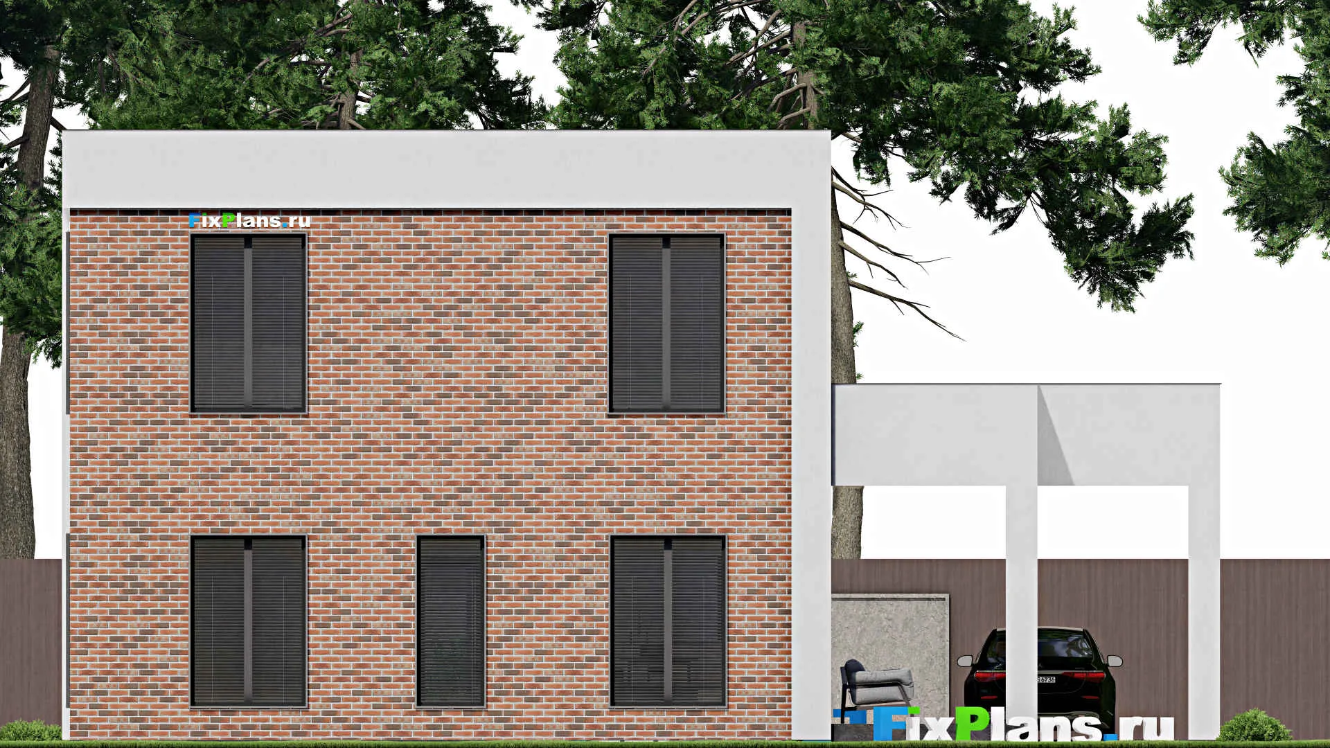 F-2771 - Проект двухэтажного дома 10 на 14, площадью 210 м² с террасой и 3 спальнями