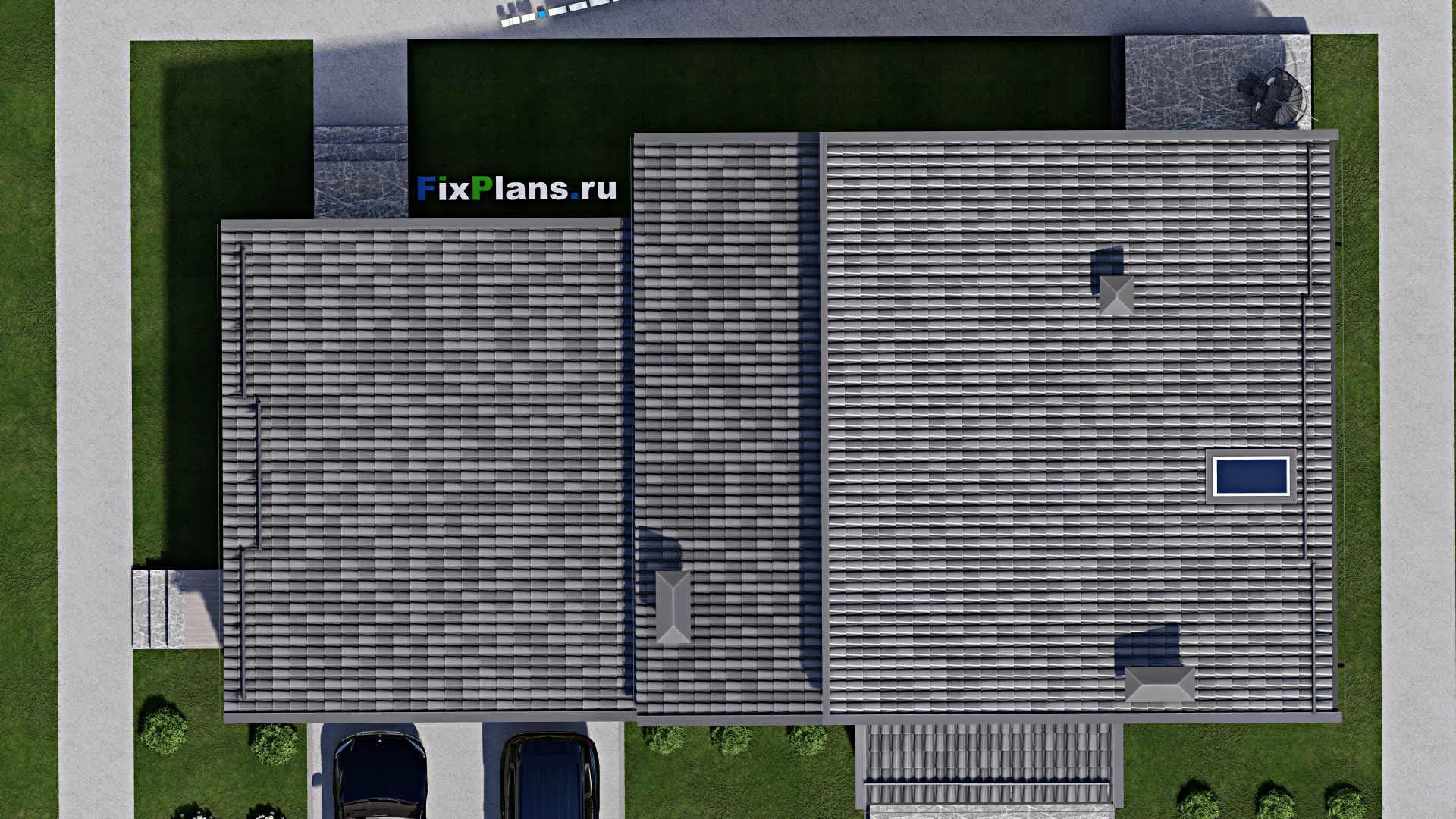 F-6218 - Проект дома с мансардой 16 на 22, площадью 310 м² с террасой, балконом, гаражом на 2 машины и 6 спальнями