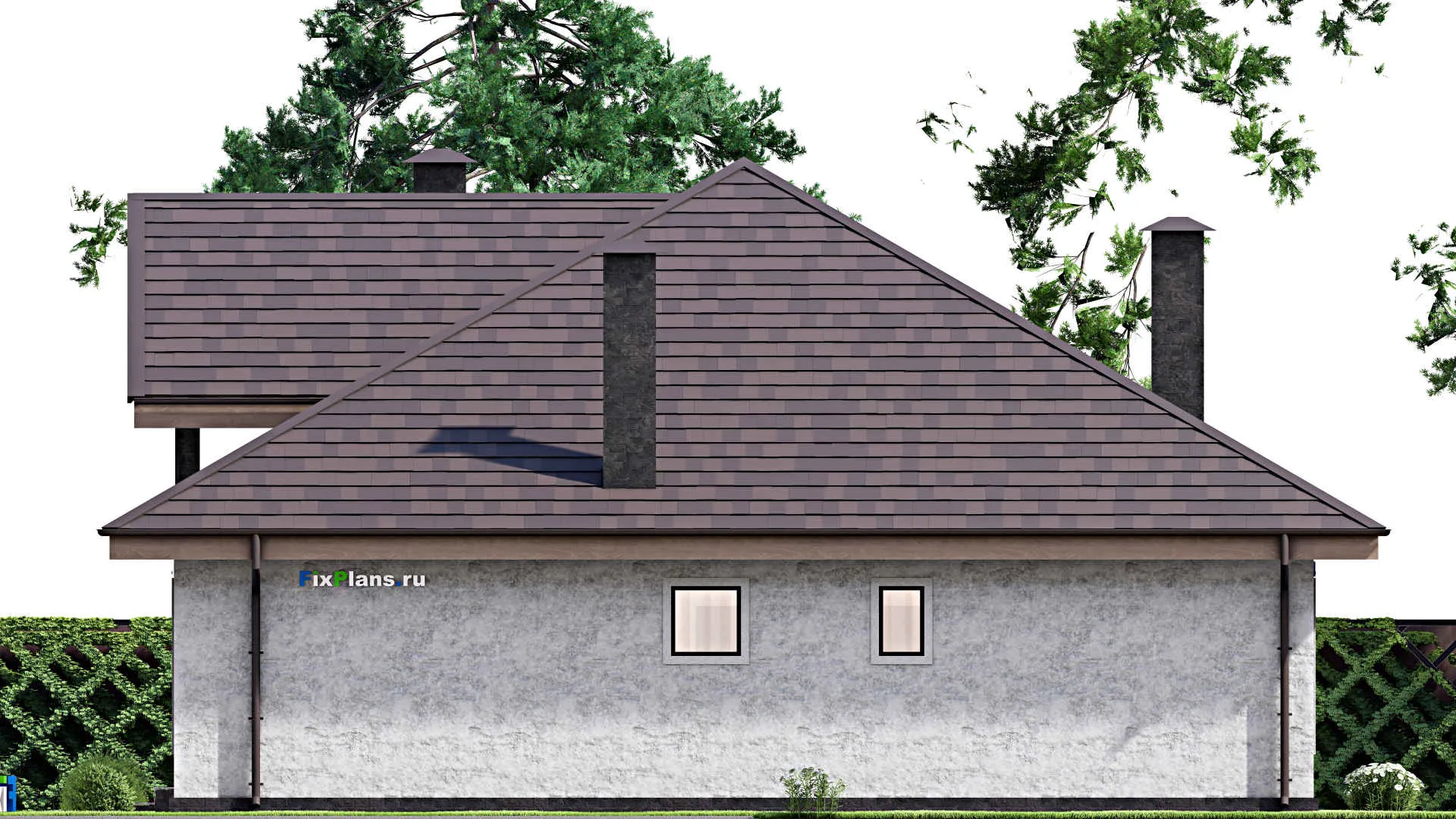 F-13625 - Планы дома с мансардой 14 на 16, площадью 230 м² с балконом и 4 спальнями