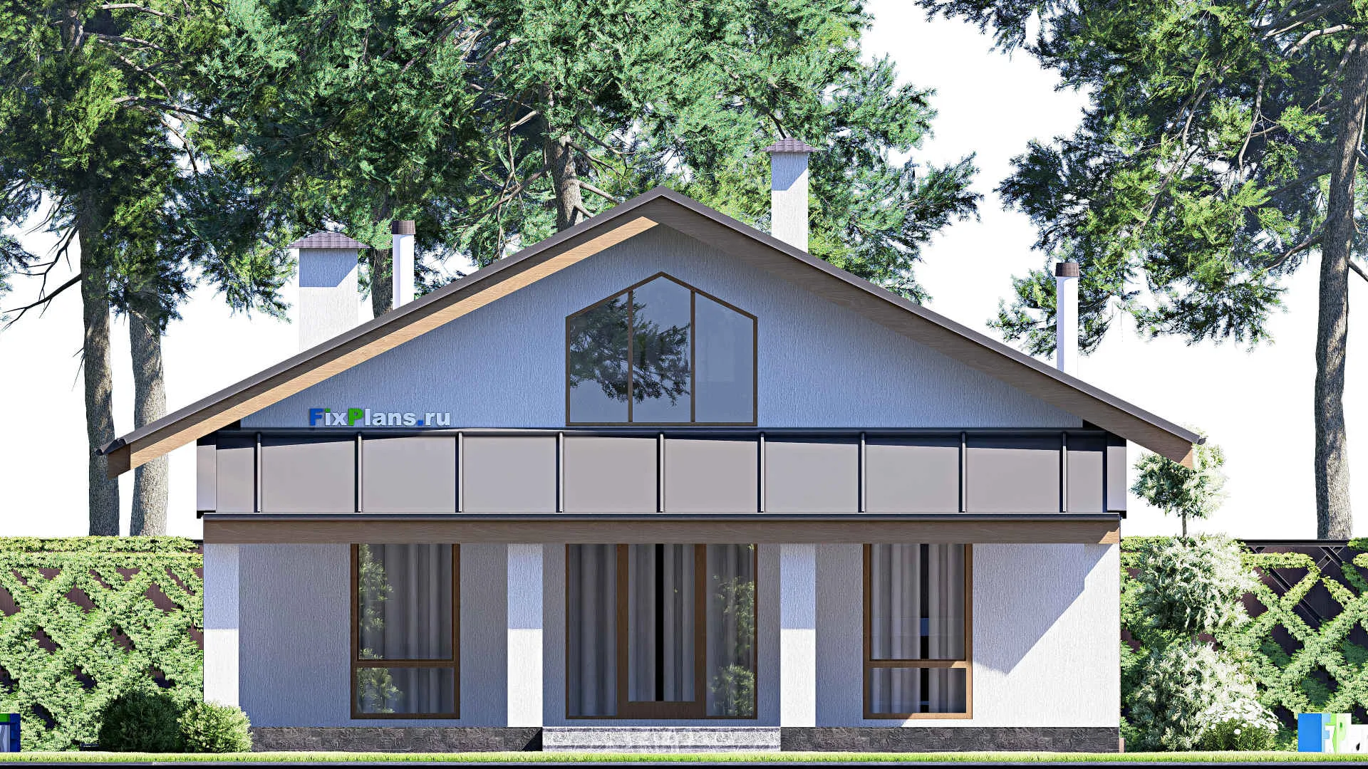 F-18269 - Проект одноэтажного дома 11 на 18, площадью 160 м² с террасой и 3 спальнями