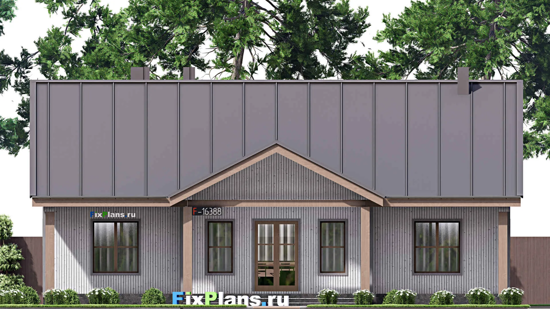 F-16388 - Проект одноэтажного дома 16 на 17, площадью 210 м² с 3 спальнями