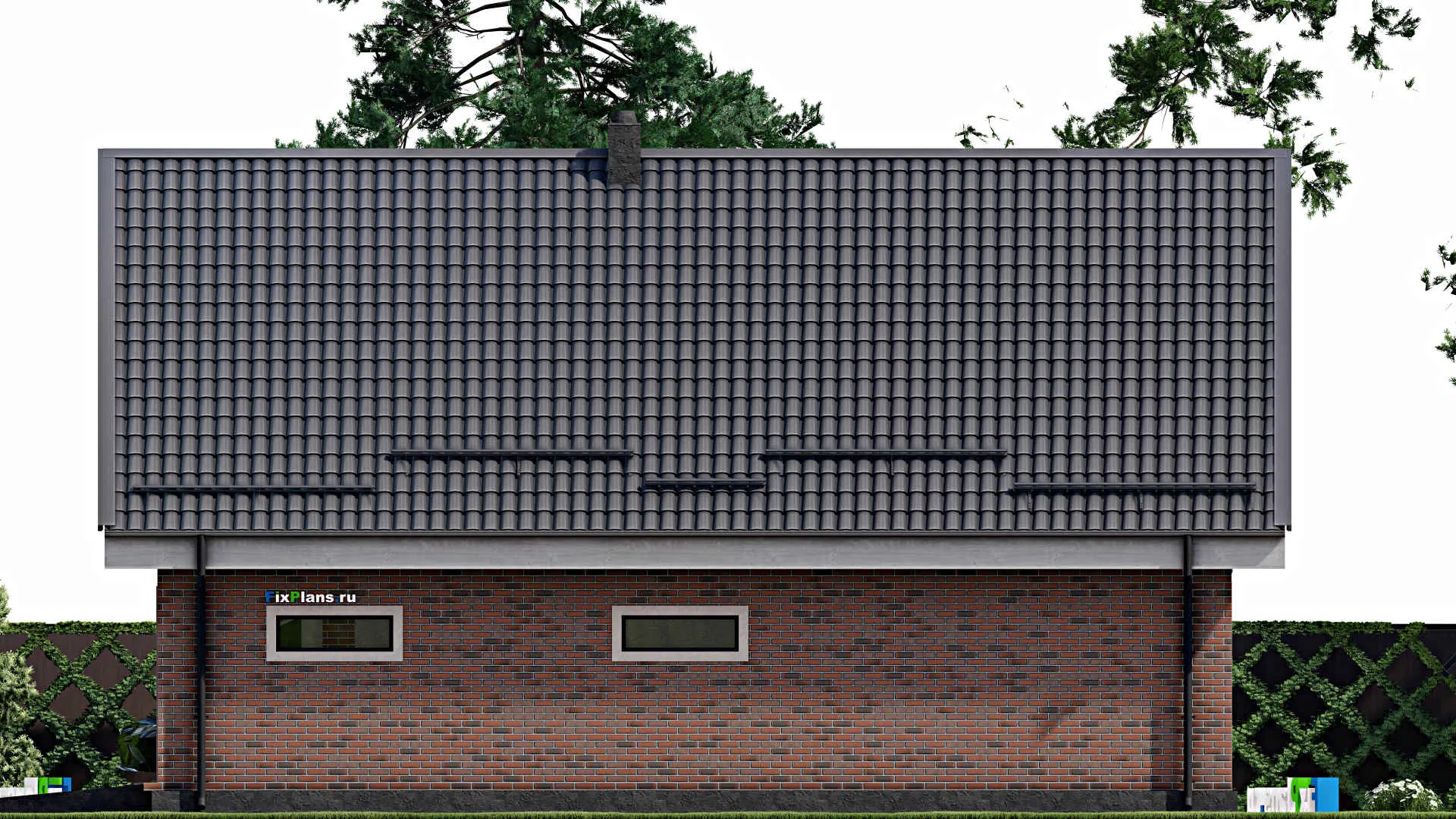 F-3059 - Планы дома с мансардой 9 на 14, площадью 150 м² с балконом, гаражом на 1 машину и 3 спальнями