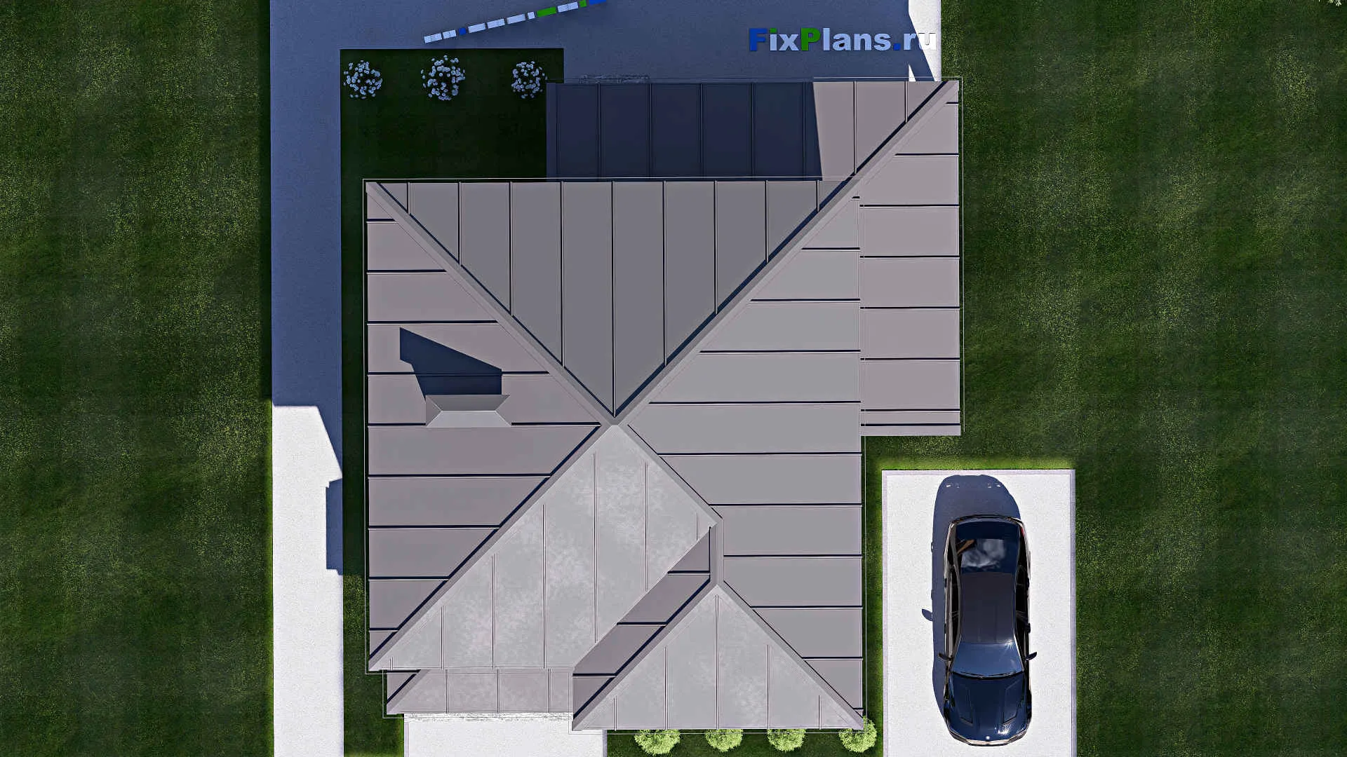 F-17414 - Планы двухэтажного дома 12 на 13, площадью 160 м² с террасой и 4 спальнями