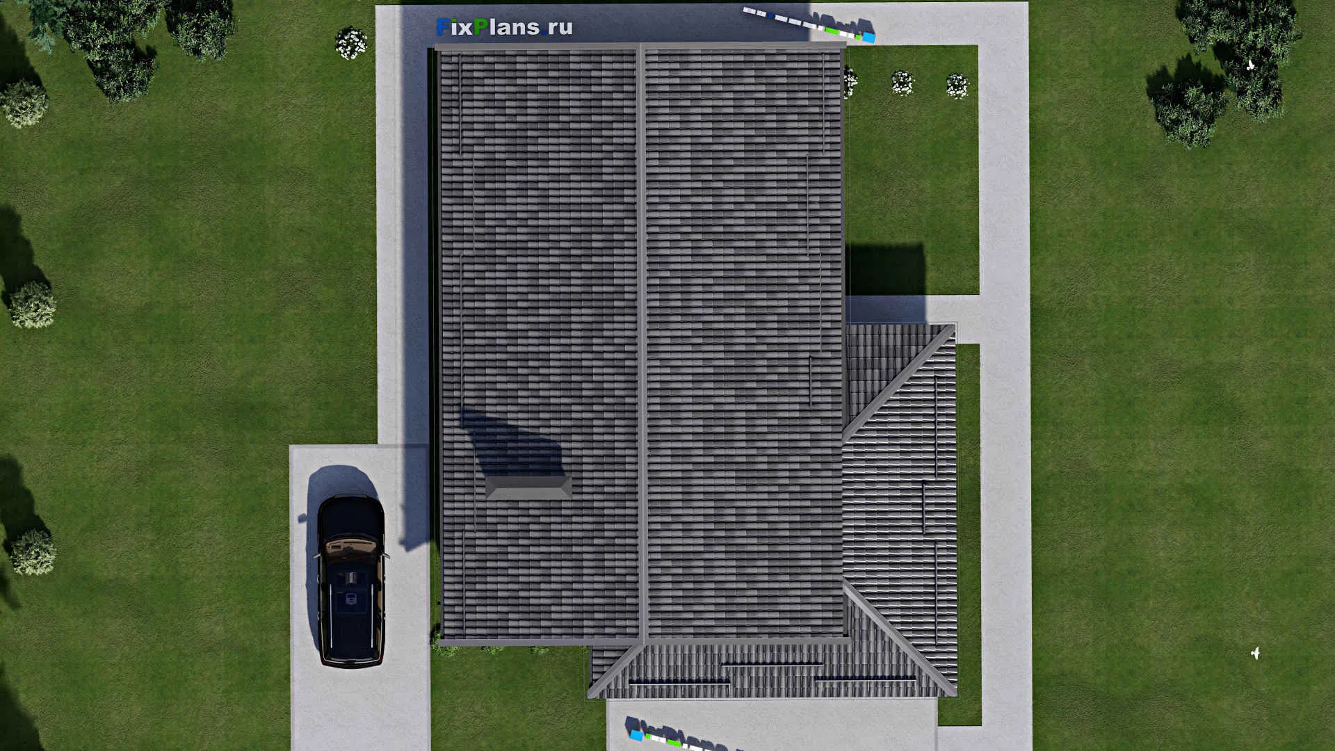 F-5039 - Проект одноэтажного дома 11 на 17, площадью 180 м² с террасой и 3 спальнями