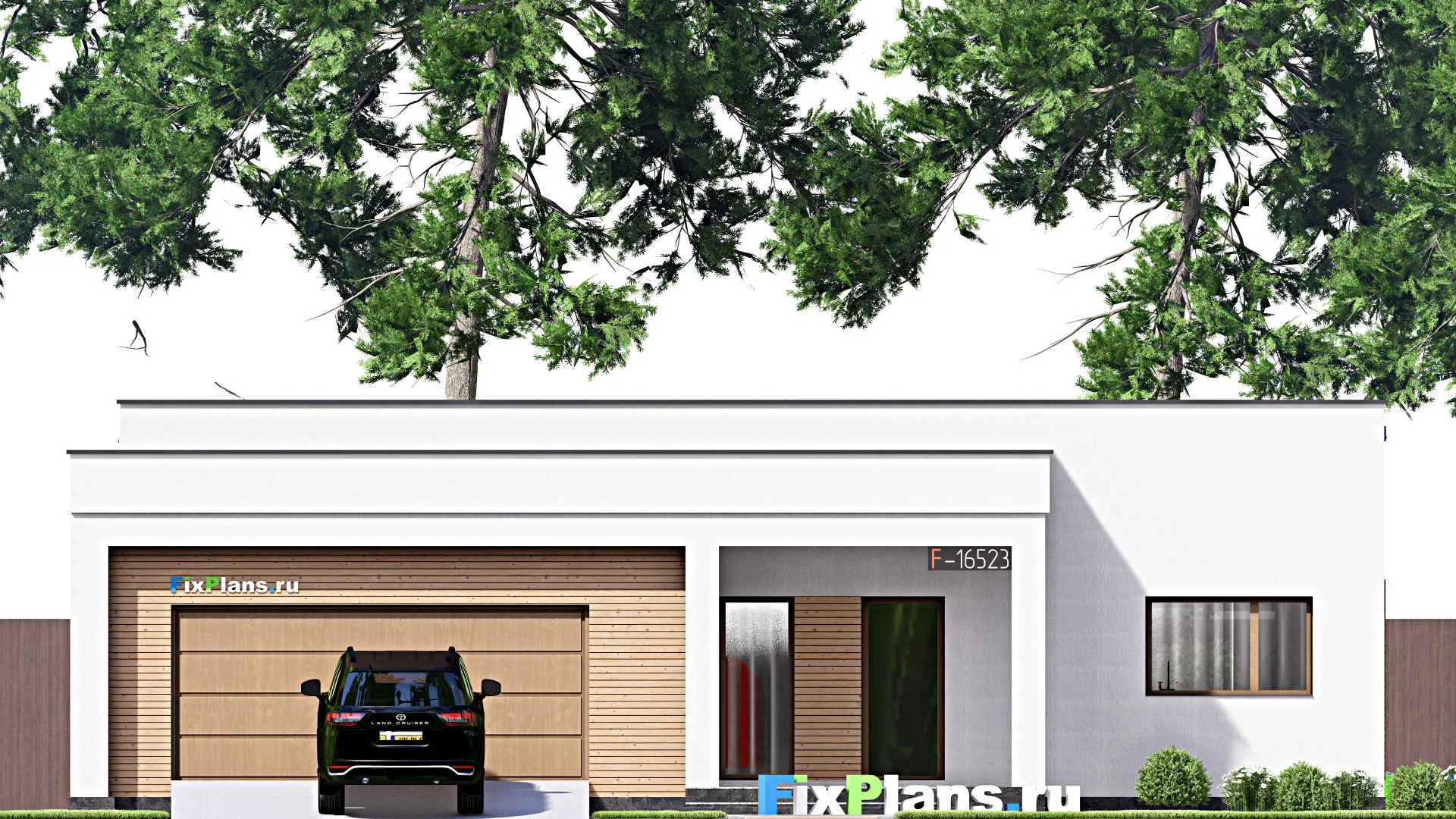 F-16523 - Проект одноэтажного дома 16 на 17, площадью 210 м² с 4 спальнями