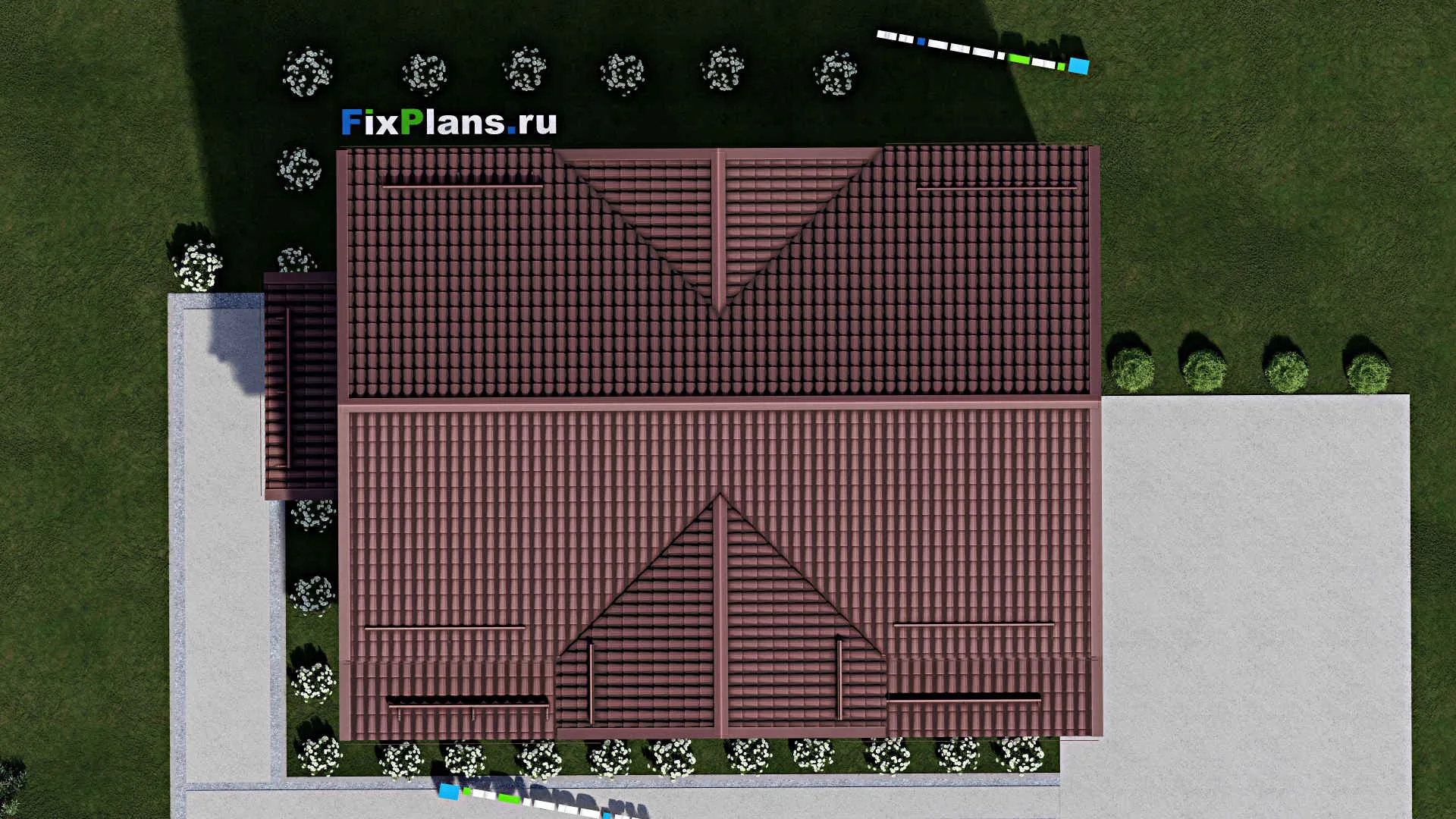 F-2051 - Проект дома с мансардой 10 на 13, площадью 170 м² с террасой и 4 спальнями