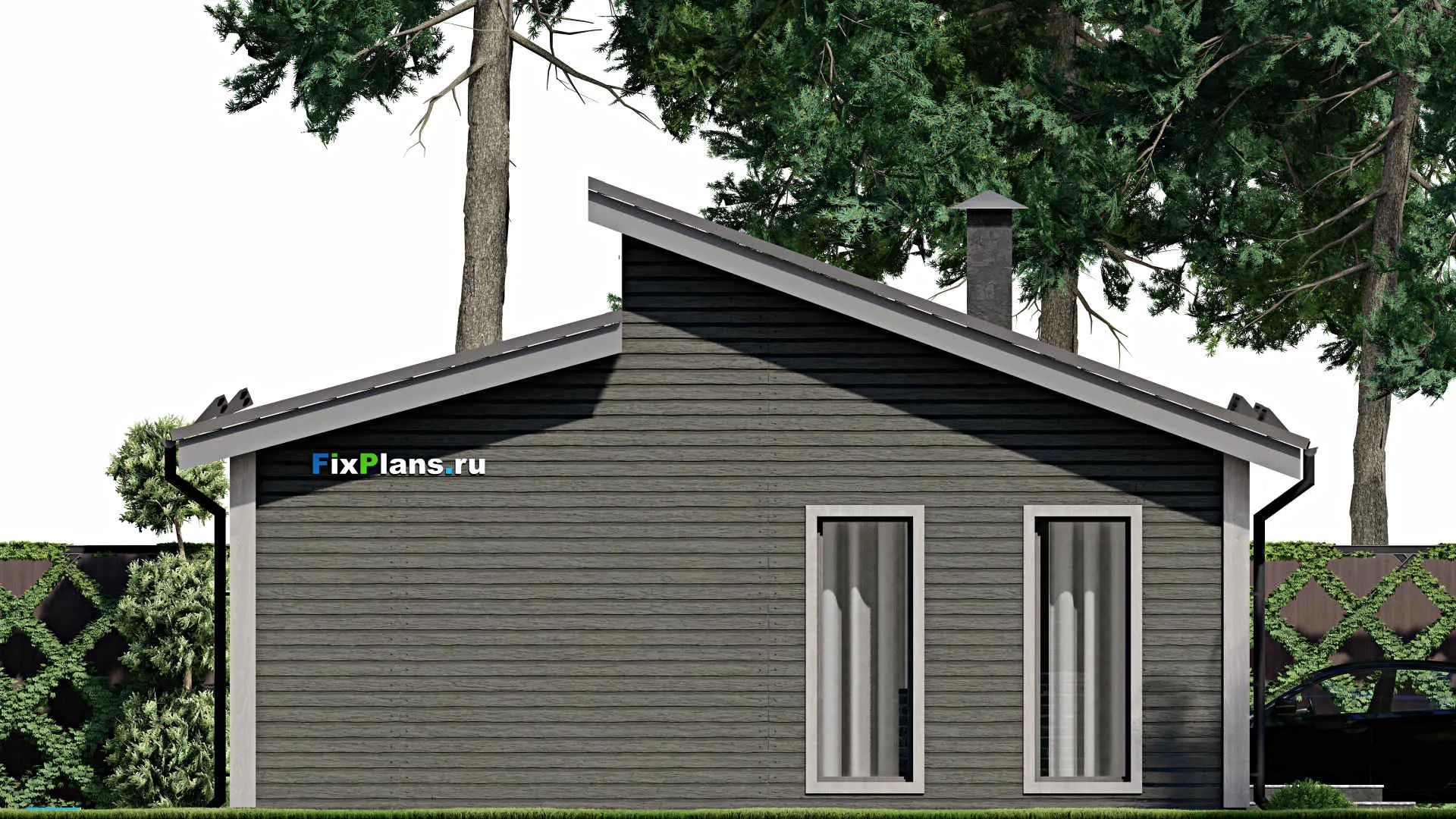 F-7001 - План одноэтажного дома 10 на 12, площадью 90 м² с 3 спальнями