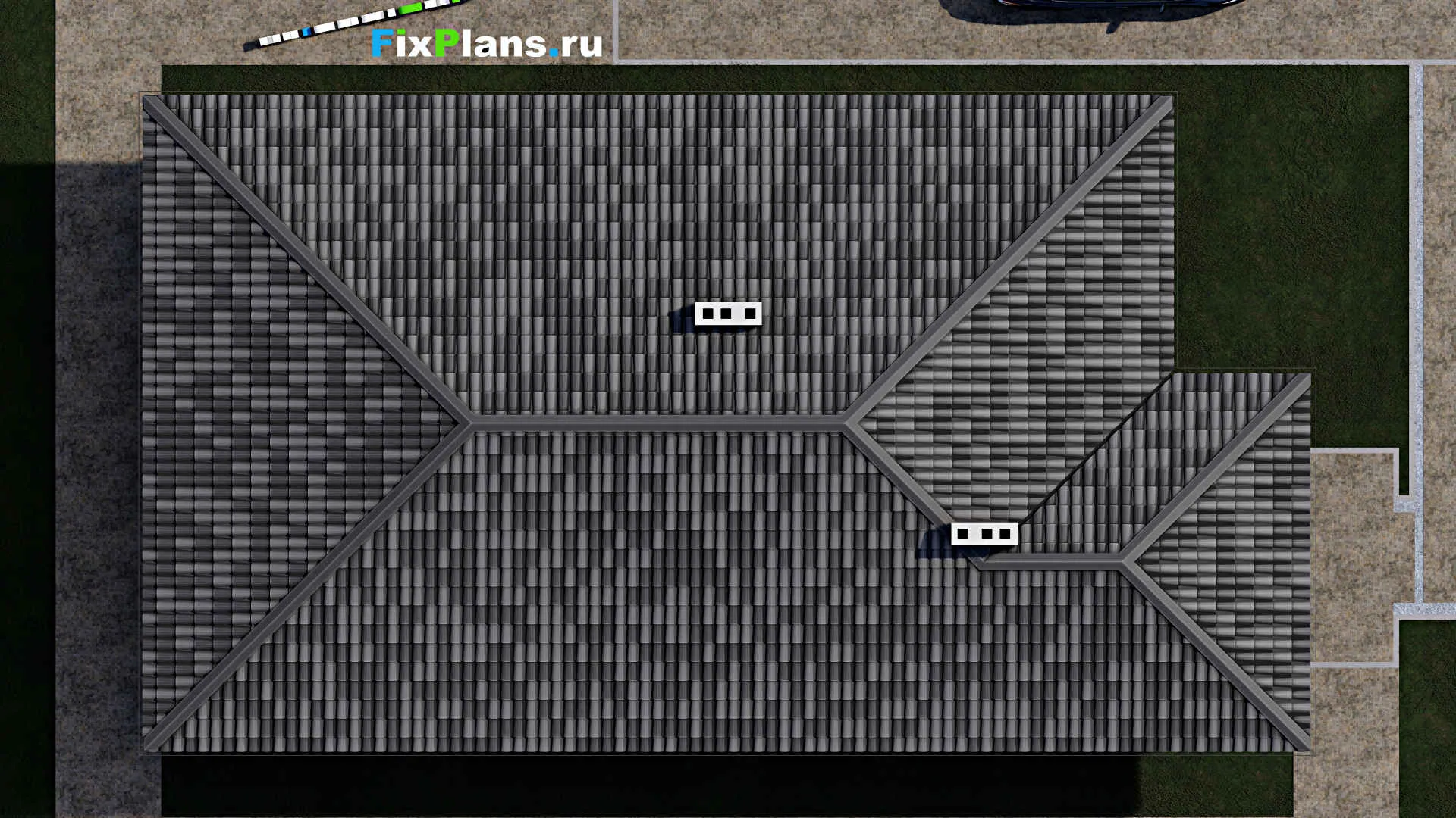 F-1655 - План одноэтажного дома 10 на 14, площадью 150 м² с террасой и 3 спальнями