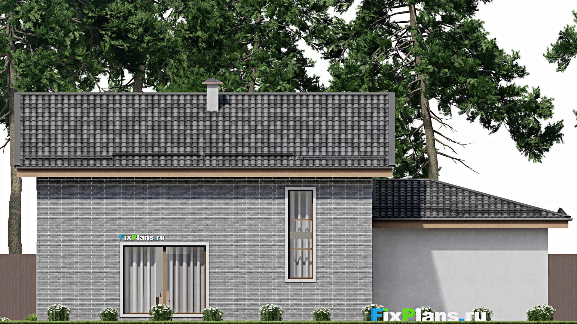 F-12122 - Проект дома с мансардой 13 на 18, площадью 200 м² с 4 спальнями