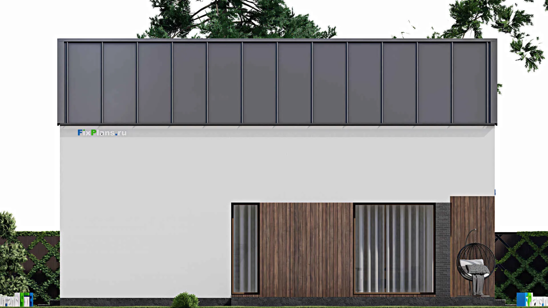 F-8873 - Планы дома с мансардой 10 на 14, площадью 180 м² с террасой, балконом и 3 спальнями