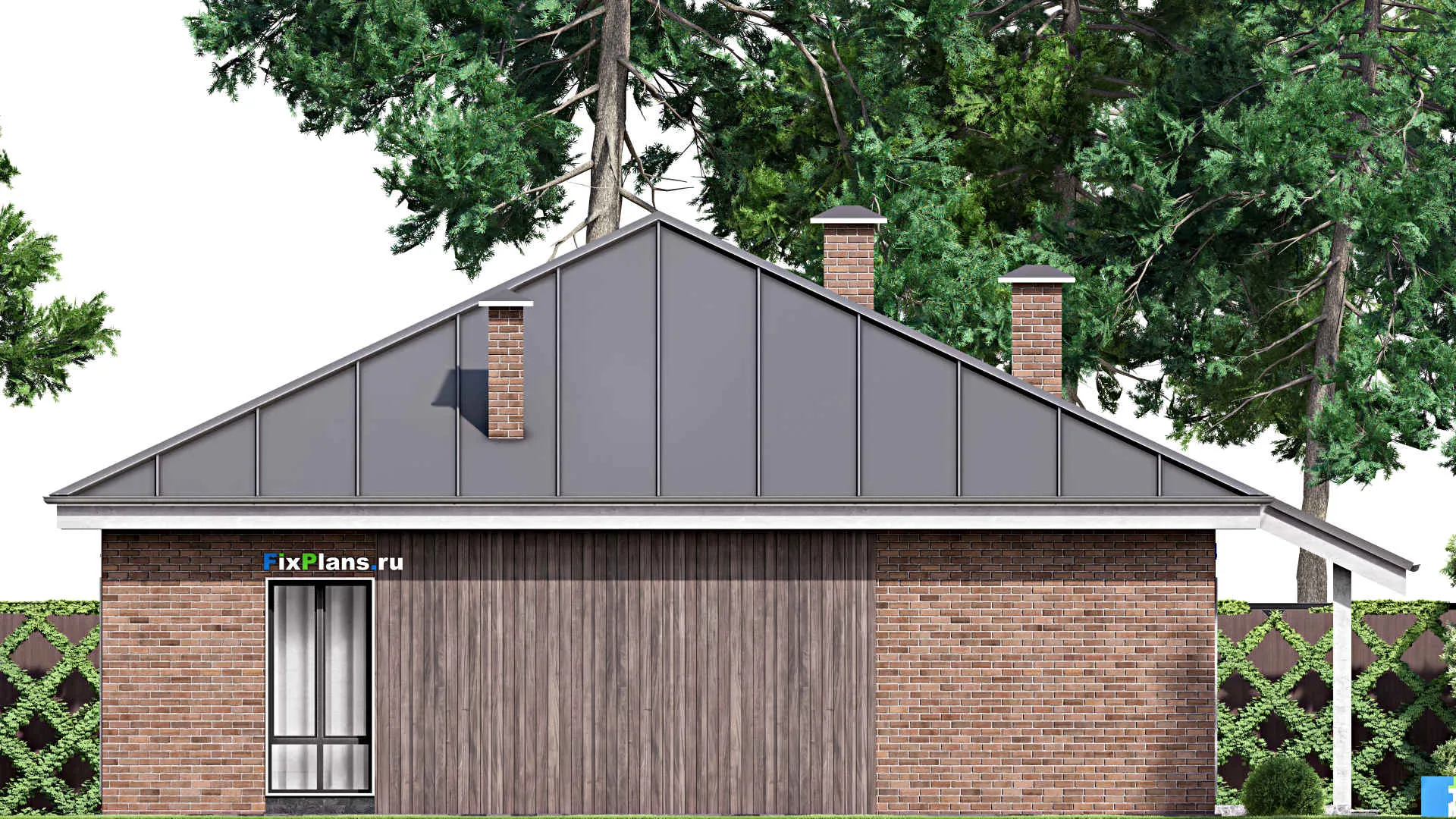 F-14192 - Проект одноэтажного дома 14 на 14, площадью 130 м² с 3 спальнями