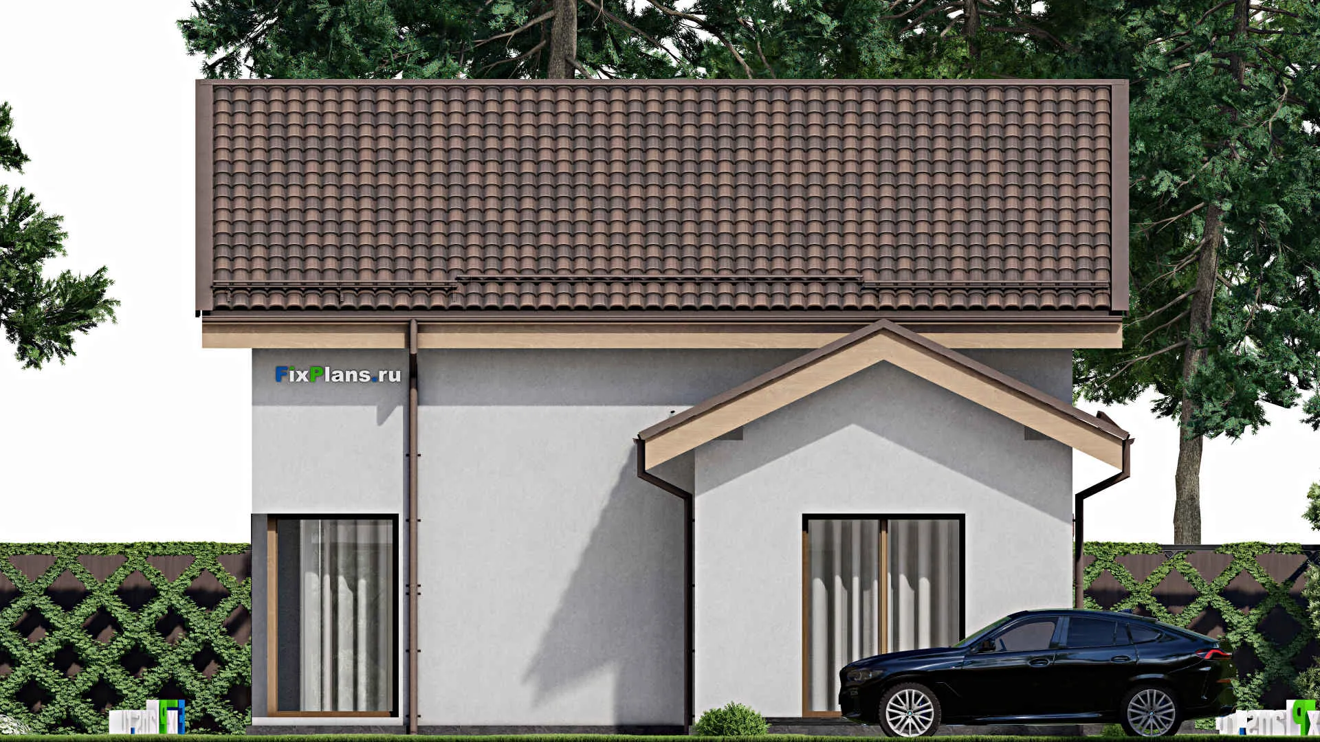 F-7937 - Проект дома с мансардой 11 на 14, площадью 180 м² с террасой и 5 спальнями