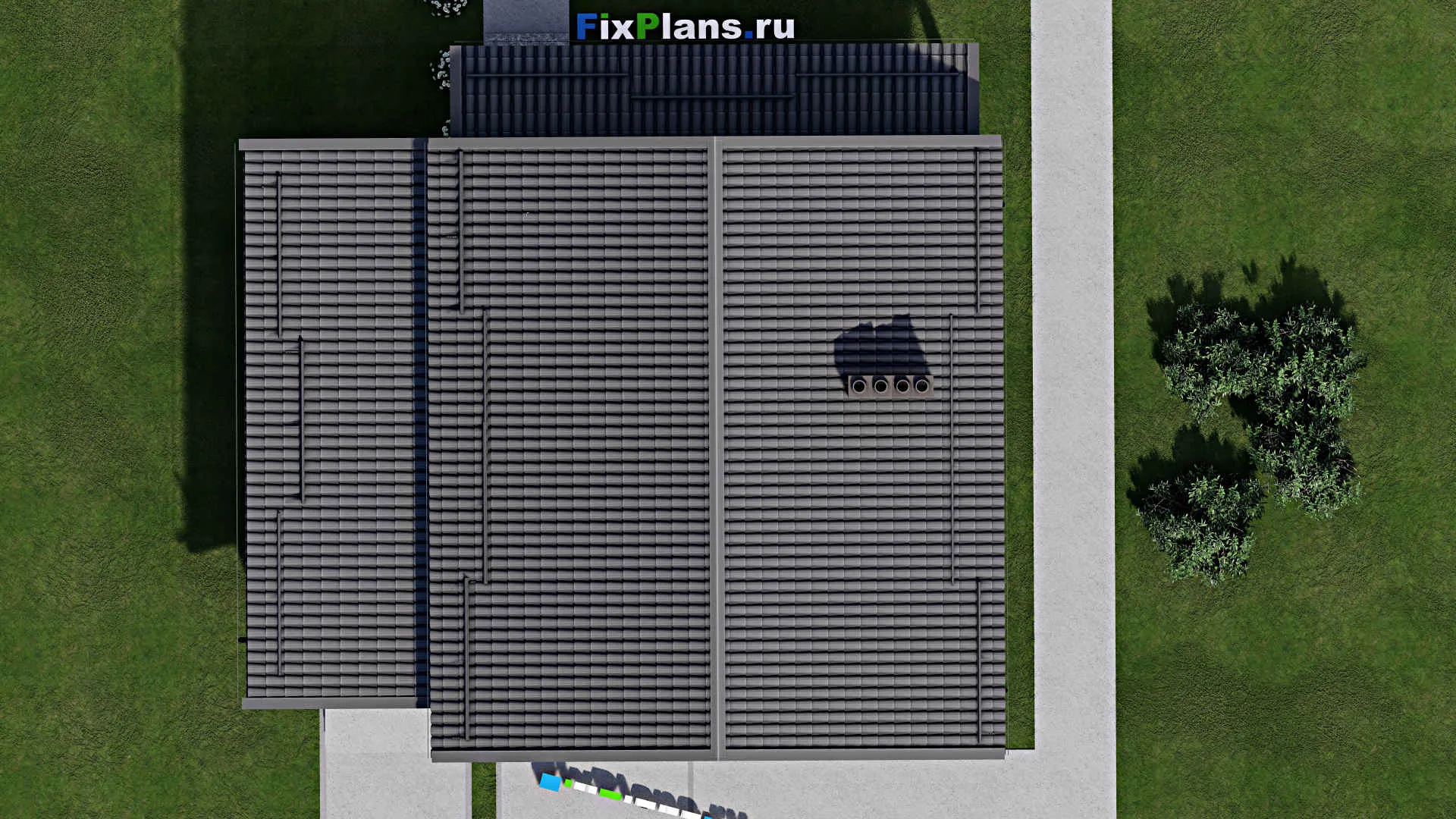 F-3068 - Планы дома с мансардой 11 на 13, площадью 170 м² с террасой, балконом, цокольным этажом, гаражом на 1 машину и 4 спальнями