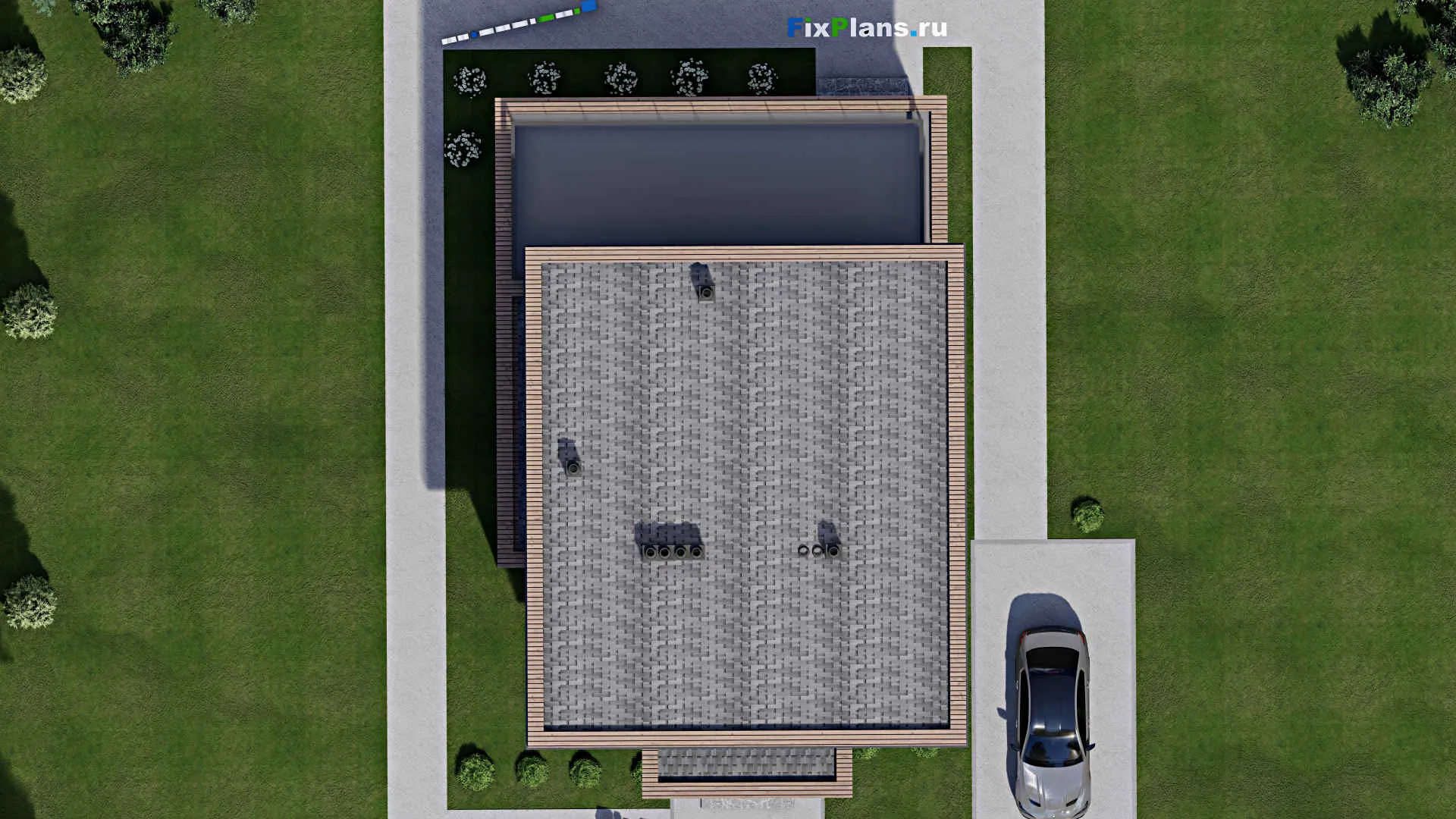 F-5309 - Проект двухэтажного дома 11 на 17, площадью 250 м² с террасой, балконом и 4 спальнями