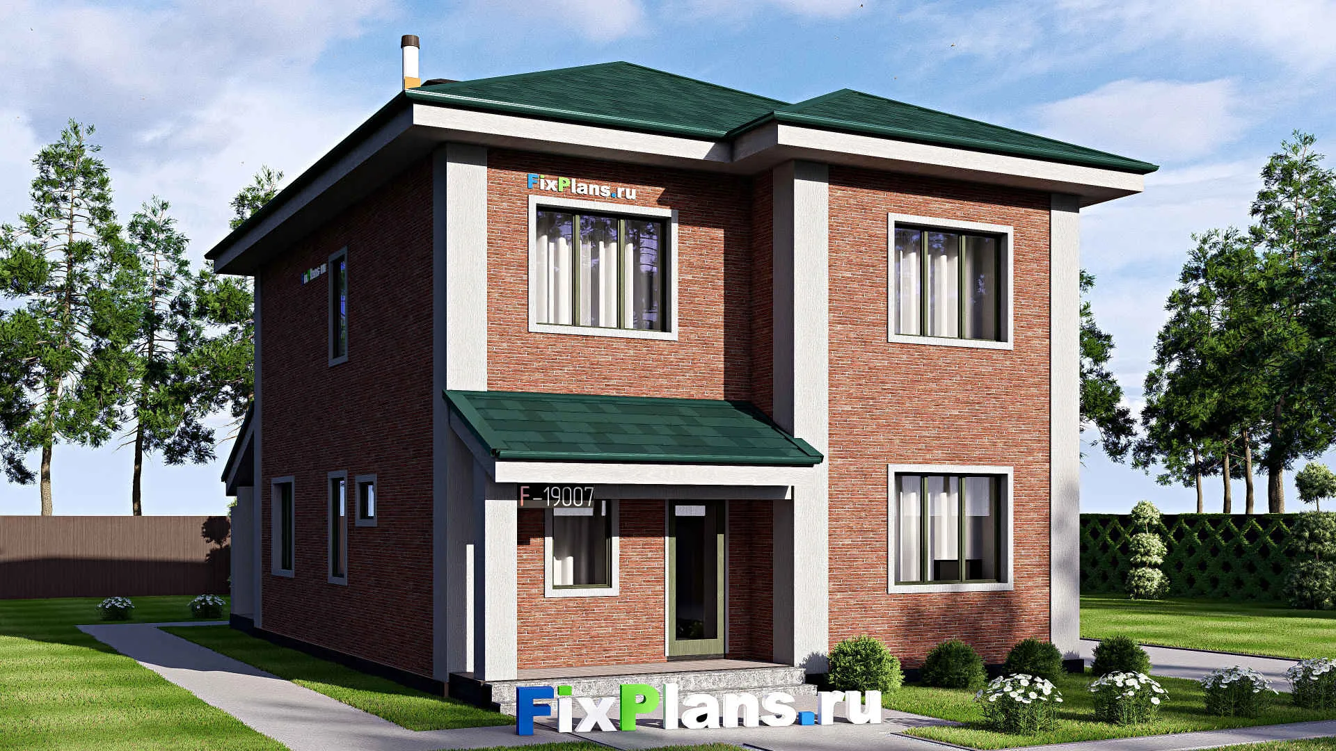 F-19007 - Проект одноэтажного дома 10 на 15, площадью 160 м² с террасой и 3 спальнями