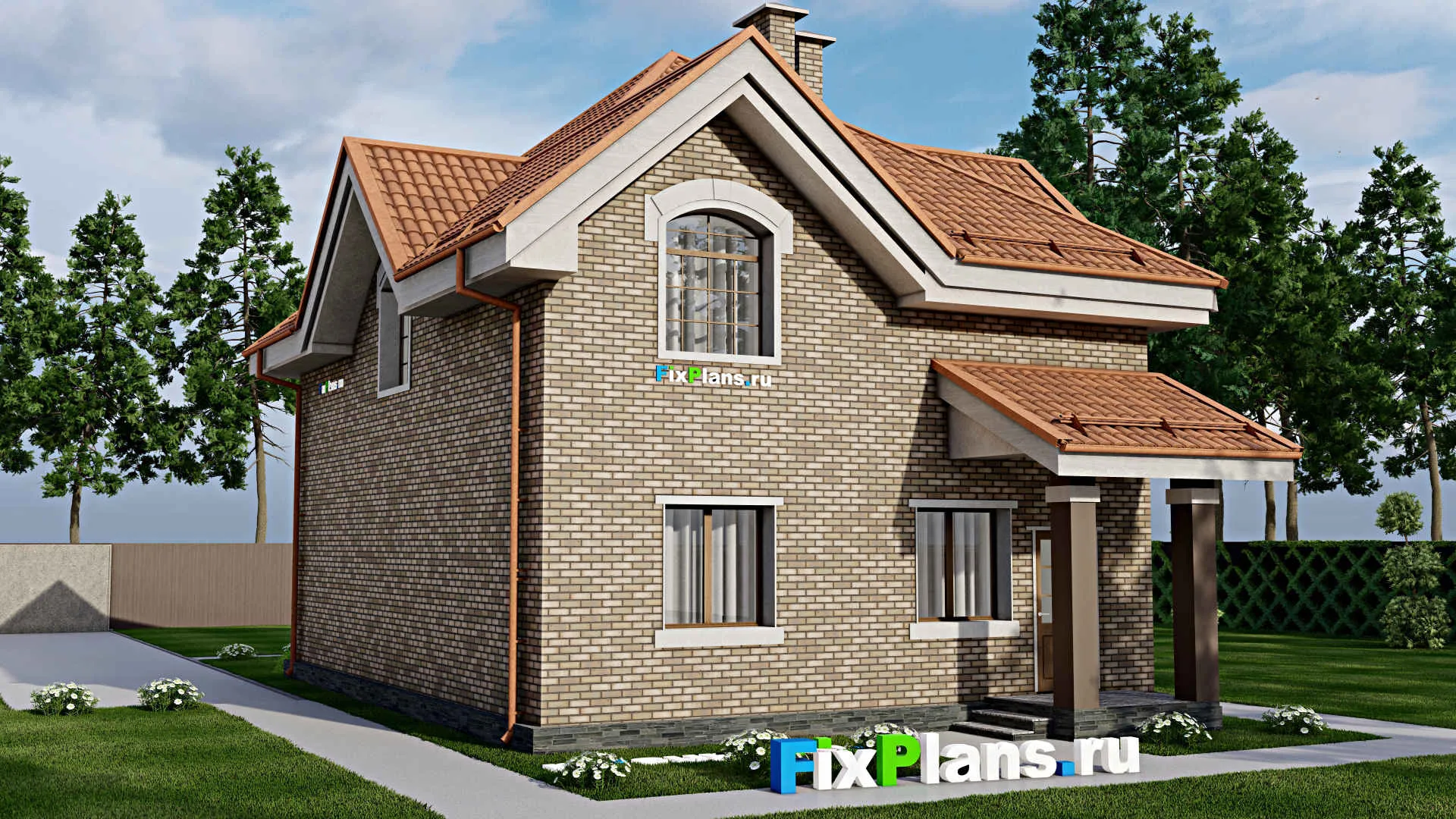 F-9323 - Планы дома с мансардой 9 на 16, площадью 170 м² с 2 спальнями