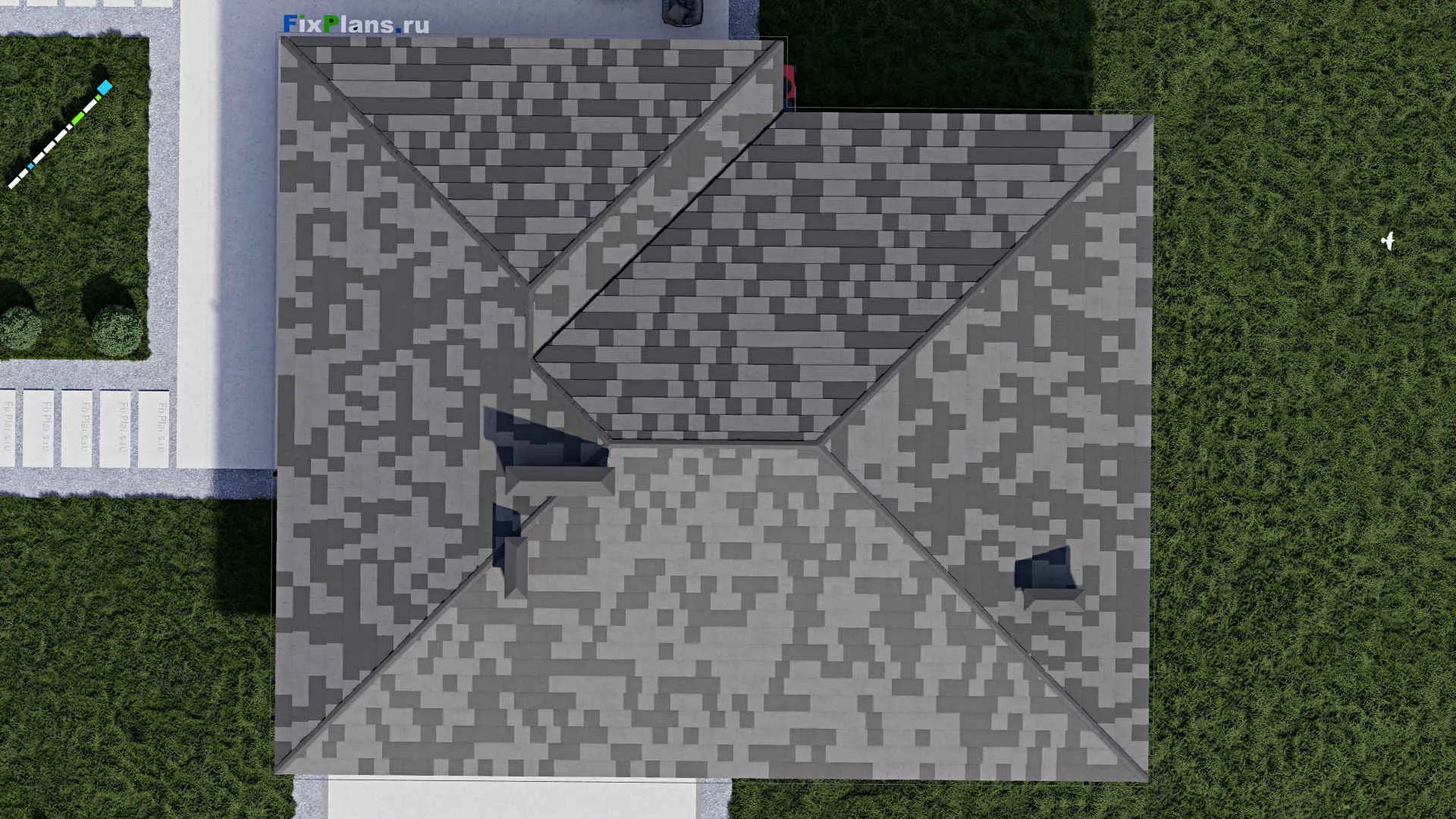 F-0044 - Проект одноэтажного дома 13 на 16, площадью 230 м² с террасой и 7 спальнями