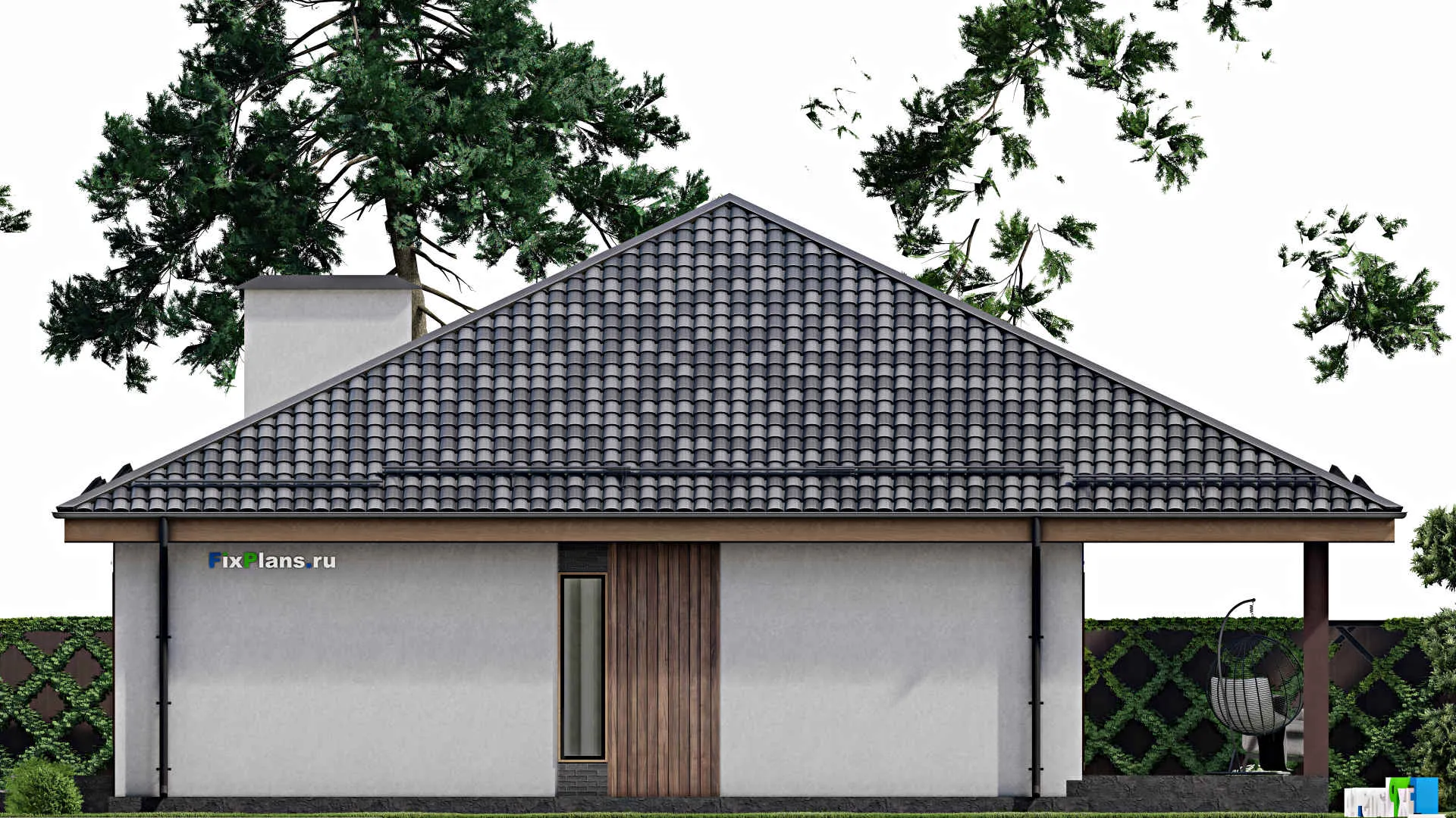 F-9305 - Проект одноэтажного дома 16 на 19, площадью 240 м² с 4 спальнями