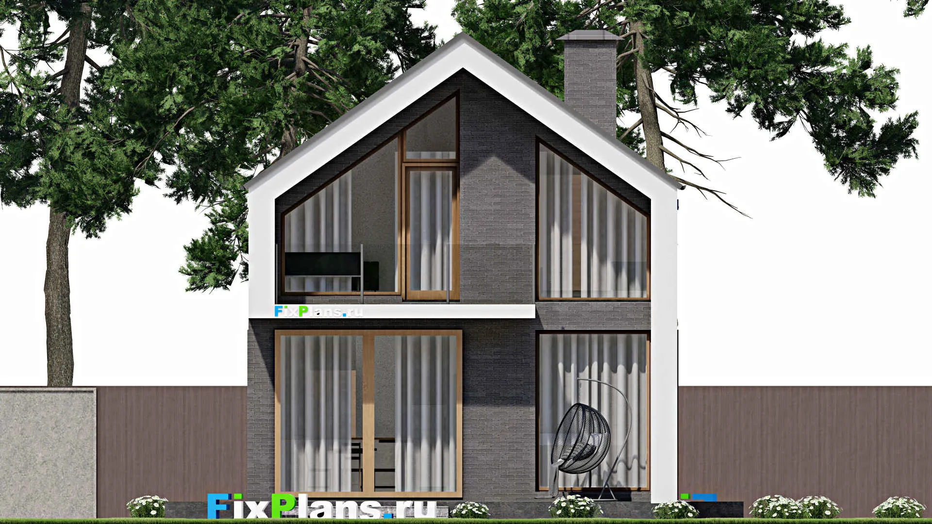 F-8873 - Планы дома с мансардой 10 на 14, площадью 180 м² с террасой, балконом и 3 спальнями