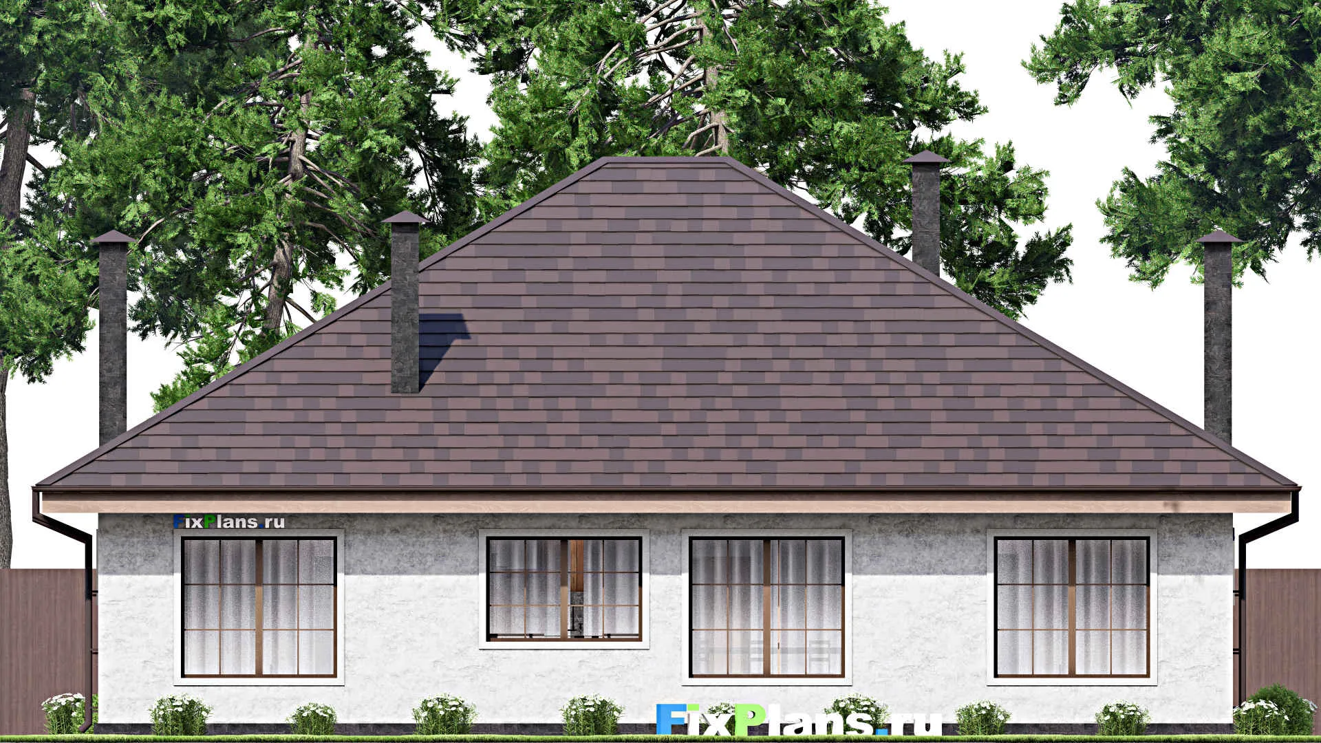 F-13625 - Планы дома с мансардой 14 на 16, площадью 230 м² с балконом и 4 спальнями