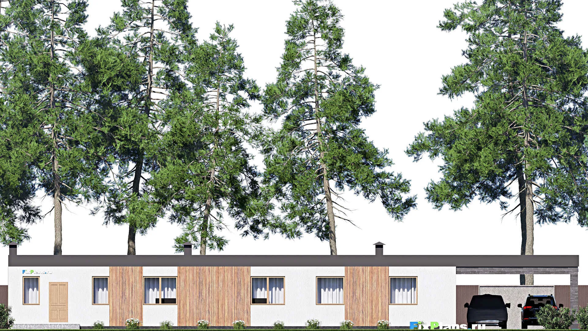 F-17882 - Проект одноэтажного дома 13 на 30, площадью 200 м² с 4 спальнями