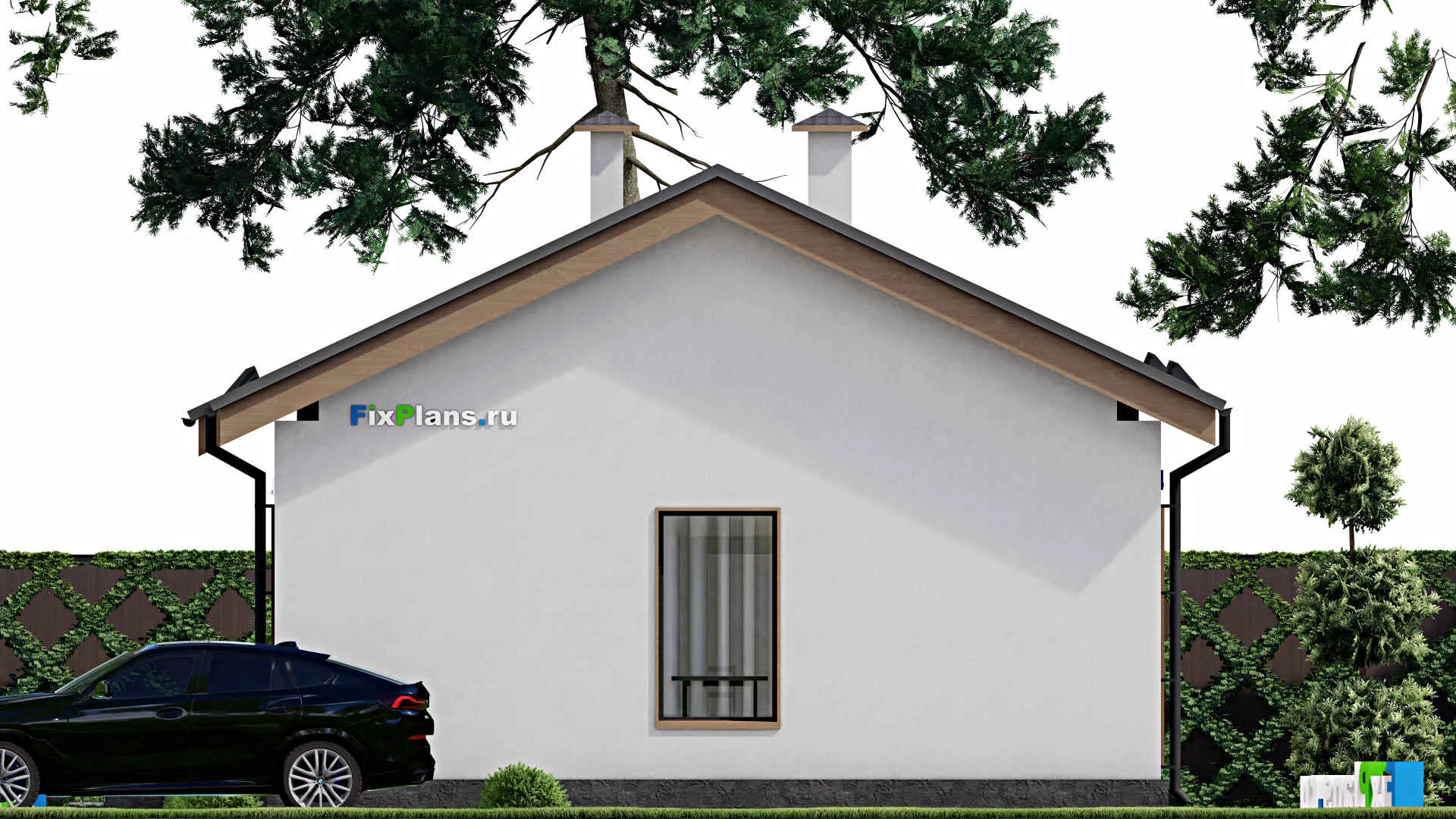 F-10466 - План одноэтажного дома 10 на 12, площадью 80 м² с 3 спальнями