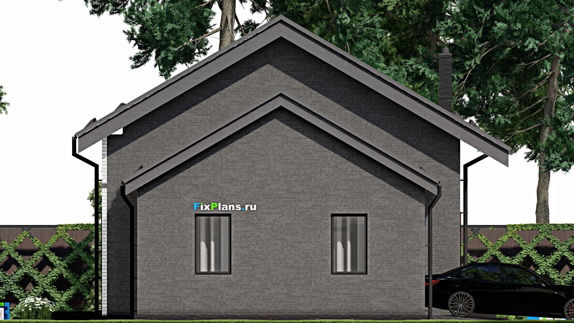 F-2906 - Проект дома с мансардой 9 на 17, площадью 210 м² с террасой, балконом, гаражом на 1 машину и 4 спальнями