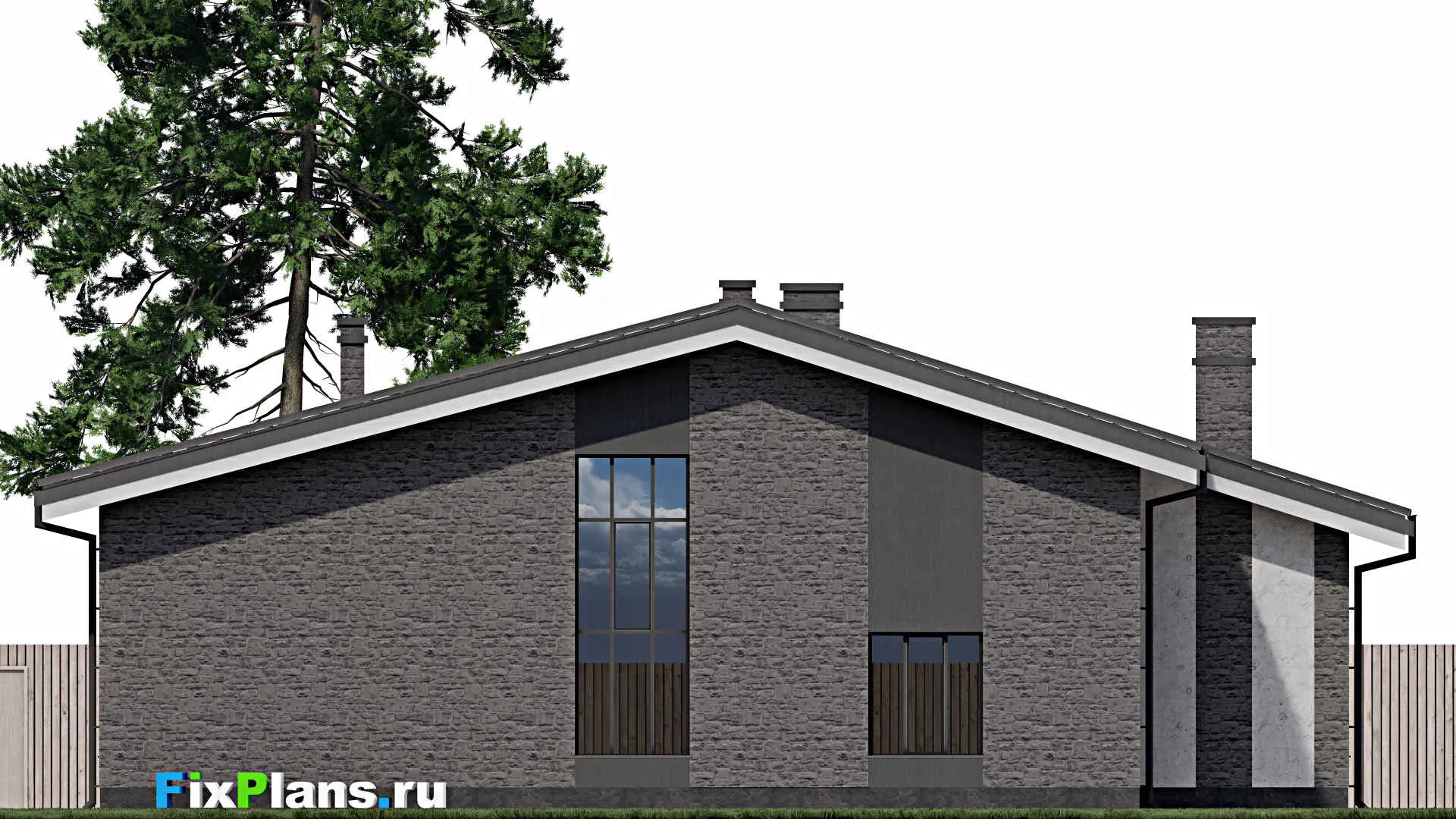 F-0818 - Проект дома с мансардой 13 на 17, площадью 260 м² с террасой и 4 спальнями