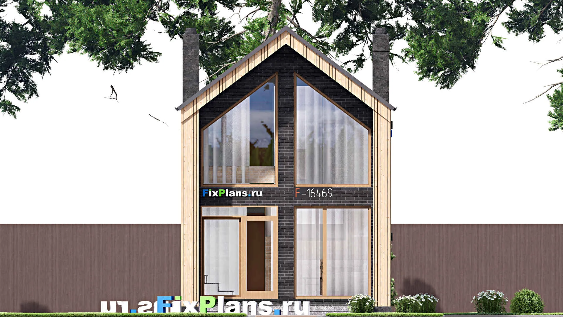 F-16469 - Проект двухэтажного дома 6 на 9, площадью 70 м² с 2 спальнями