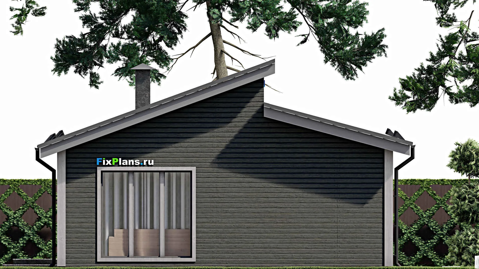 F-7001 - План одноэтажного дома 10 на 12, площадью 90 м² с 3 спальнями