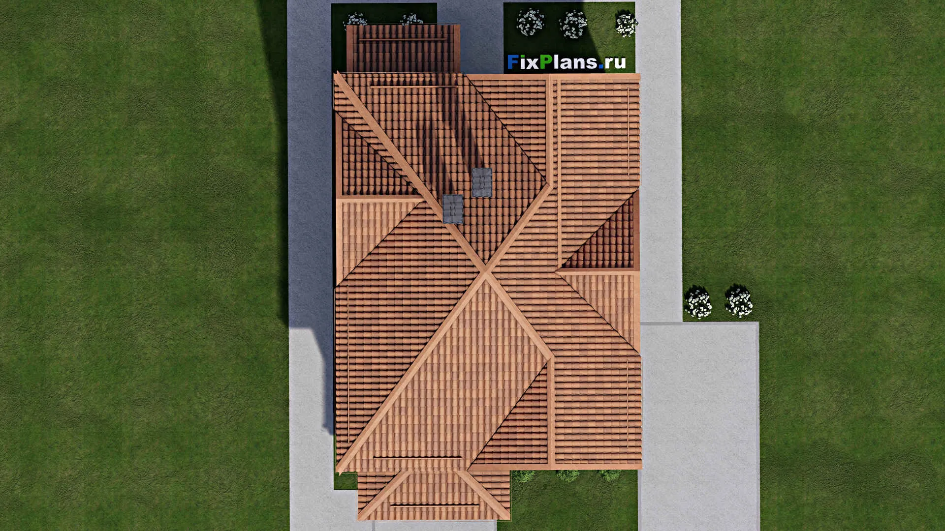 F-9323 - Планы дома с мансардой 9 на 16, площадью 170 м² с 2 спальнями