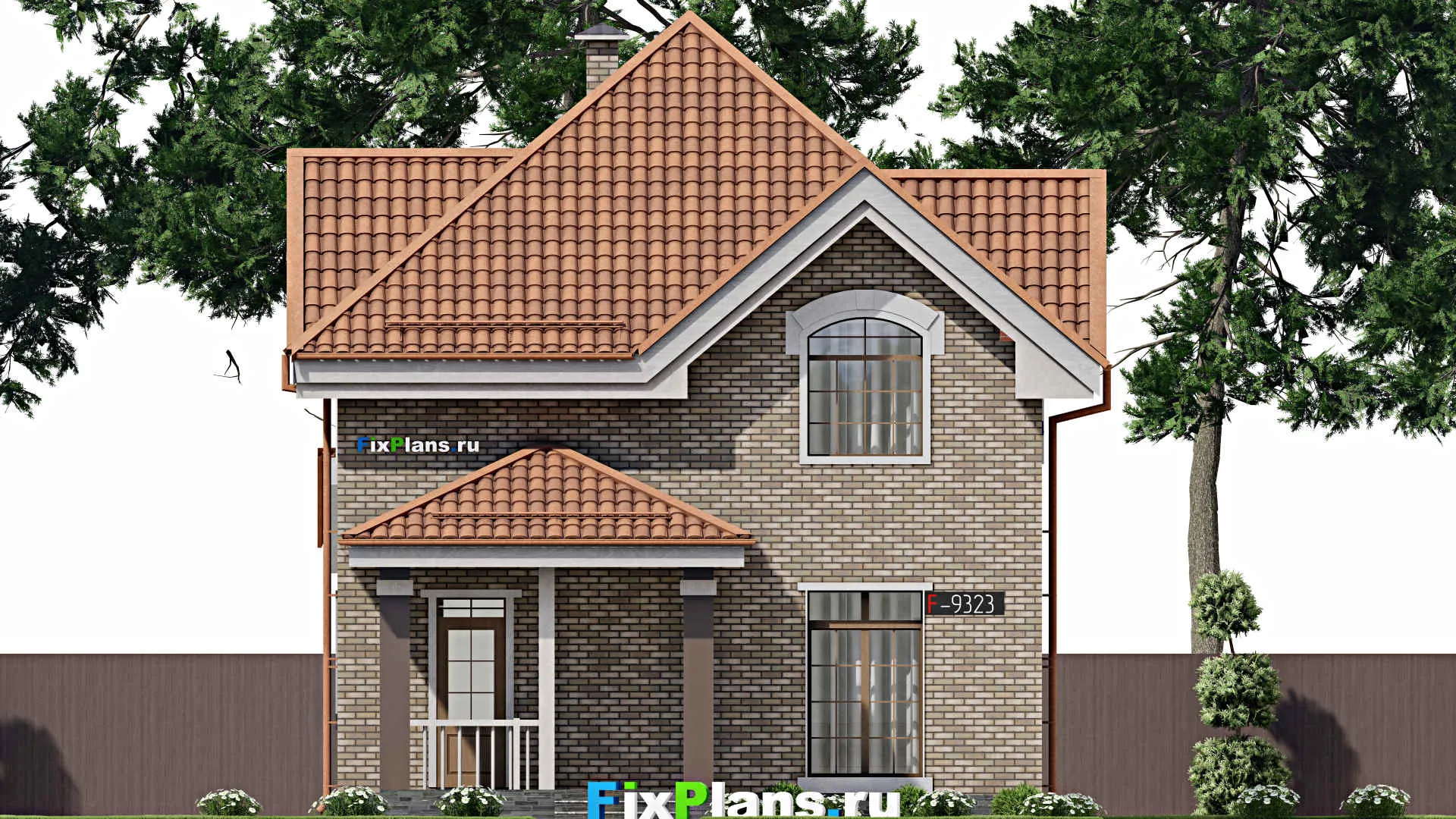 F-9323 - Планы дома с мансардой 9 на 16, площадью 170 м² с 2 спальнями