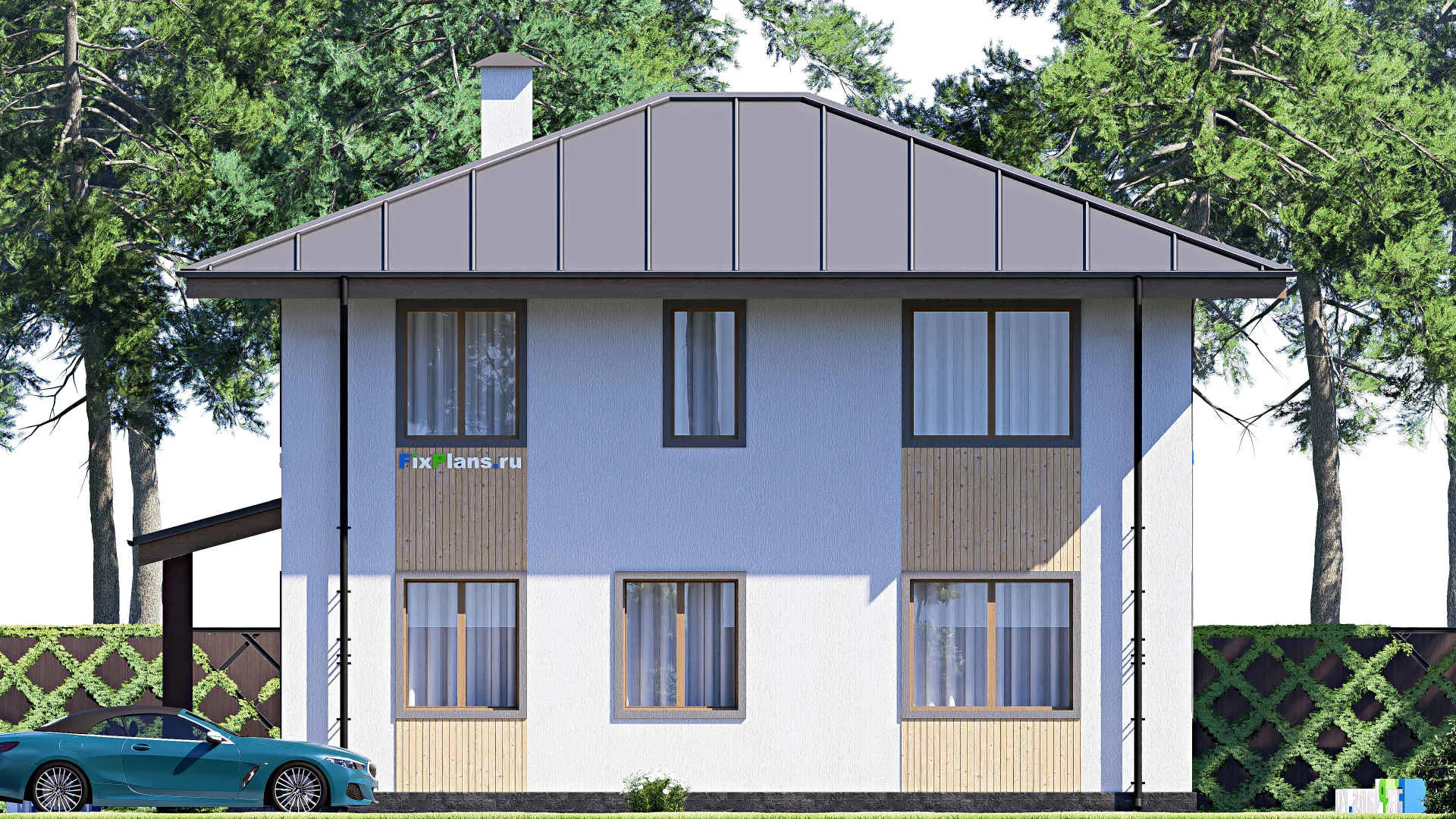 F-17837 - Проект двухэтажного дома 10 на 13, площадью 170 м² с 5 спальнями