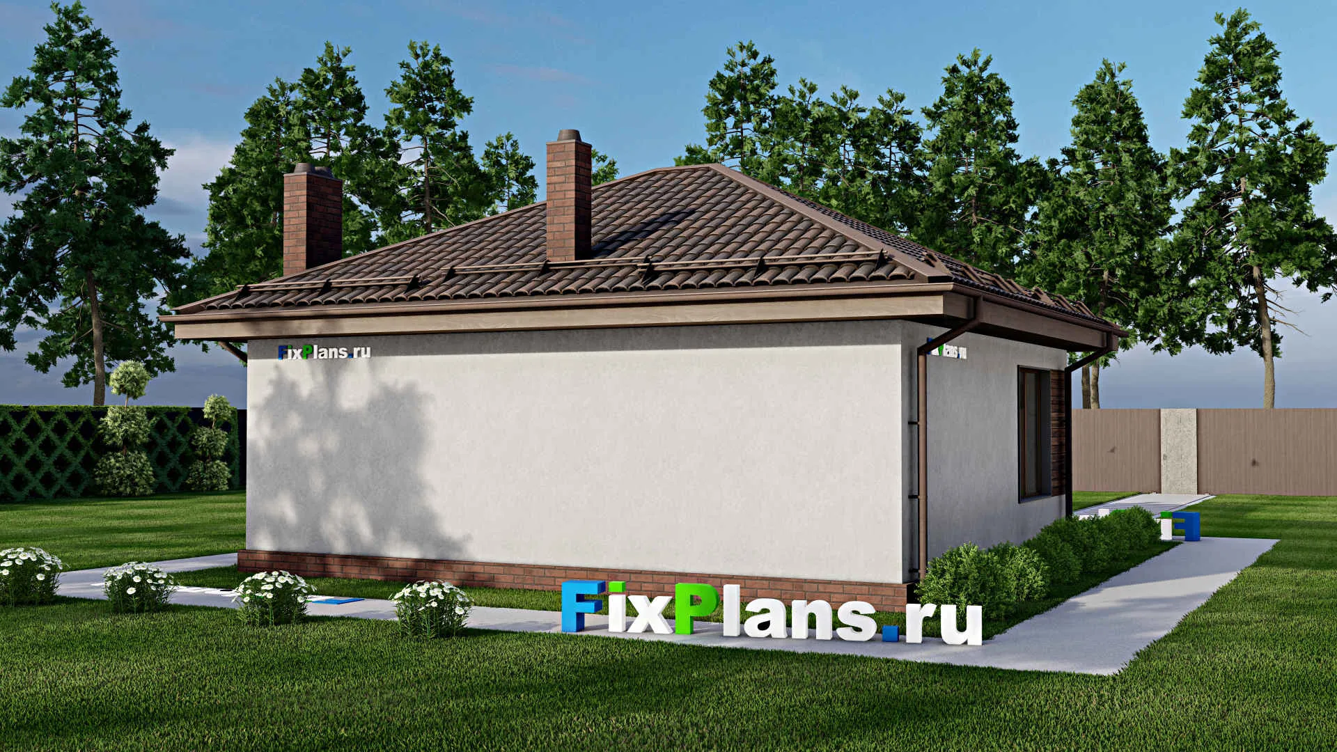 F-8000 - Проект бани 9 на 10, площадью 80 м² с комнатой отдыха, терассой и 2 санузлами