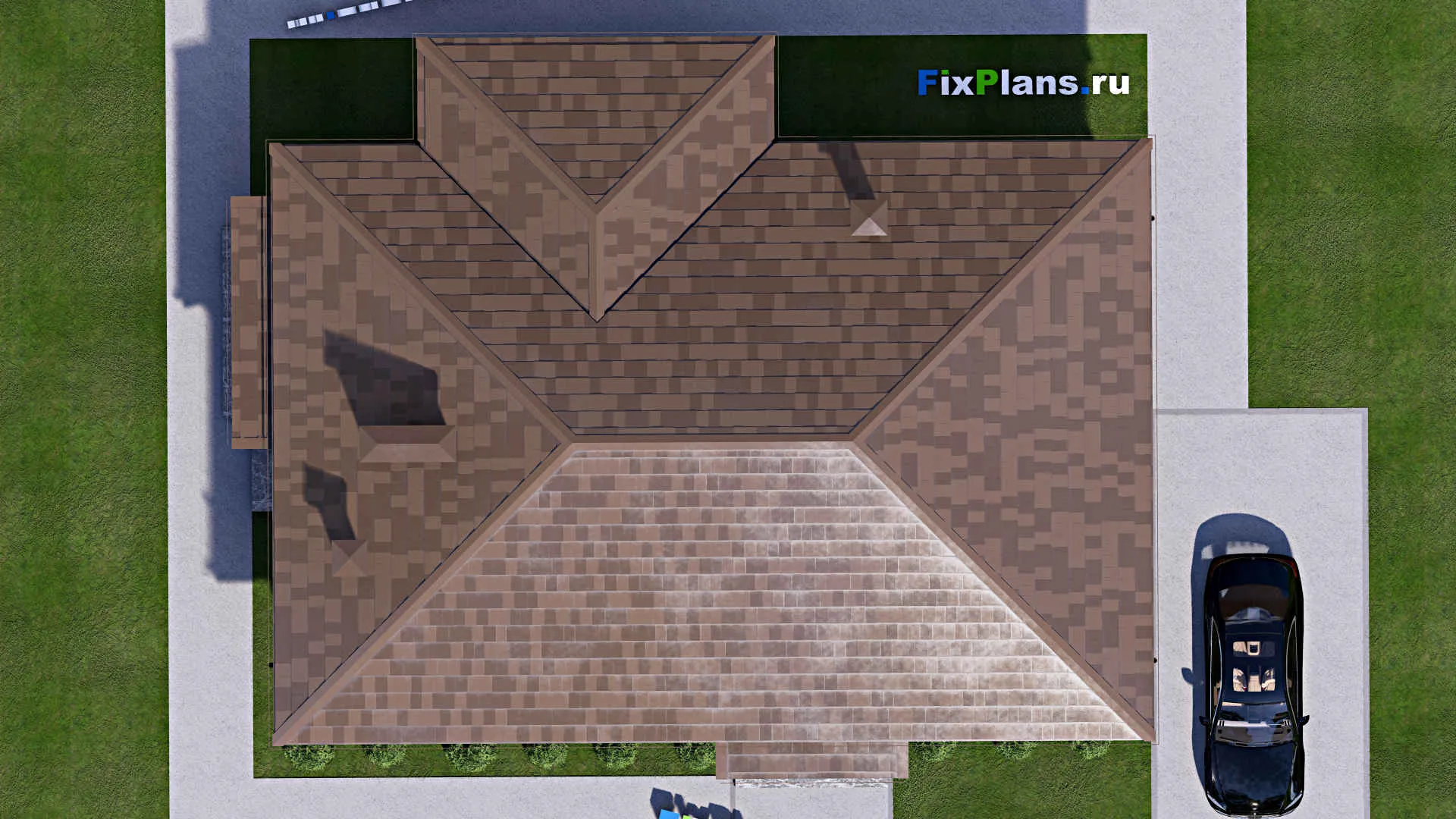 F-14777 - Проект одноэтажного дома 13 на 17, площадью 140 м² с 3 спальнями