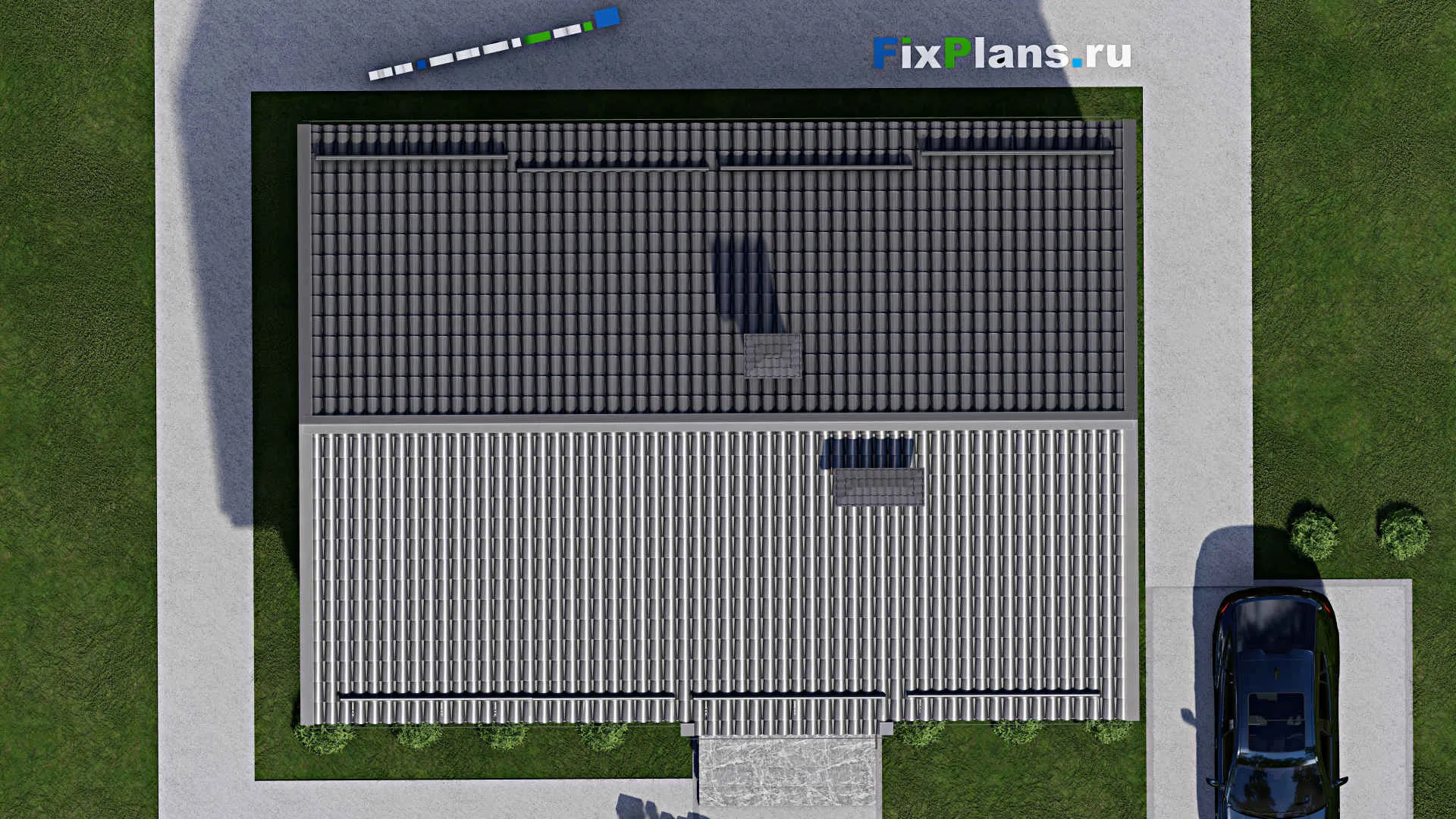 F-10466 - План одноэтажного дома 10 на 12, площадью 80 м² с 3 спальнями