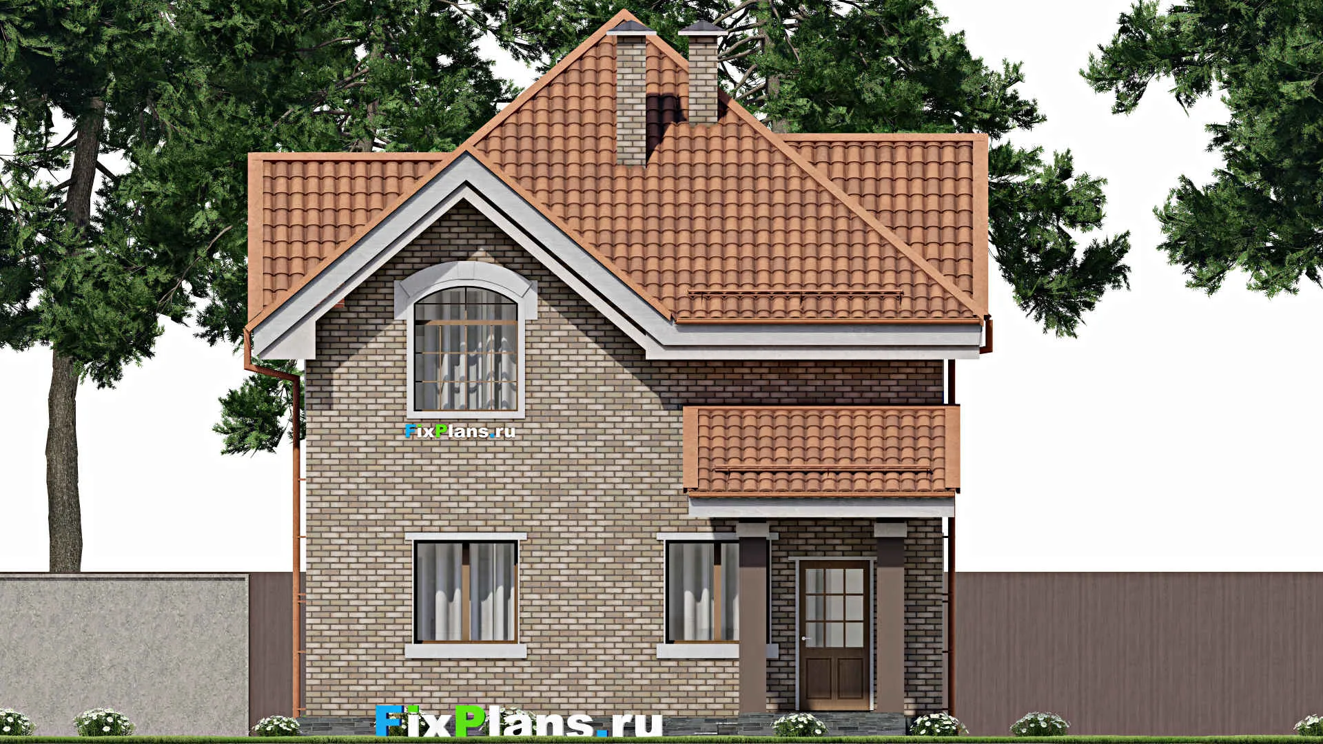 F-9323 - Планы дома с мансардой 9 на 16, площадью 170 м² с 2 спальнями