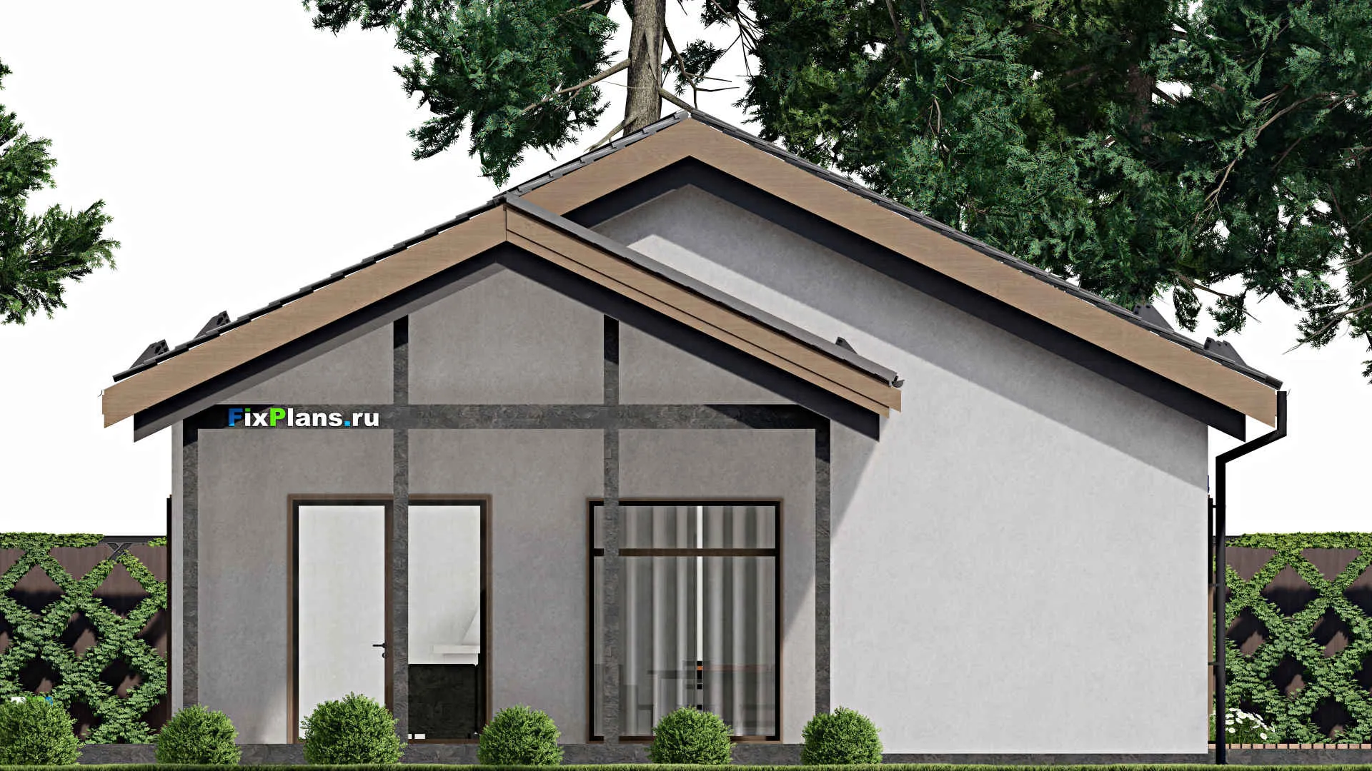 F-2492 - План одноэтажного дома 11 на 19, площадью 240 м² с террасой и 3 спальнями